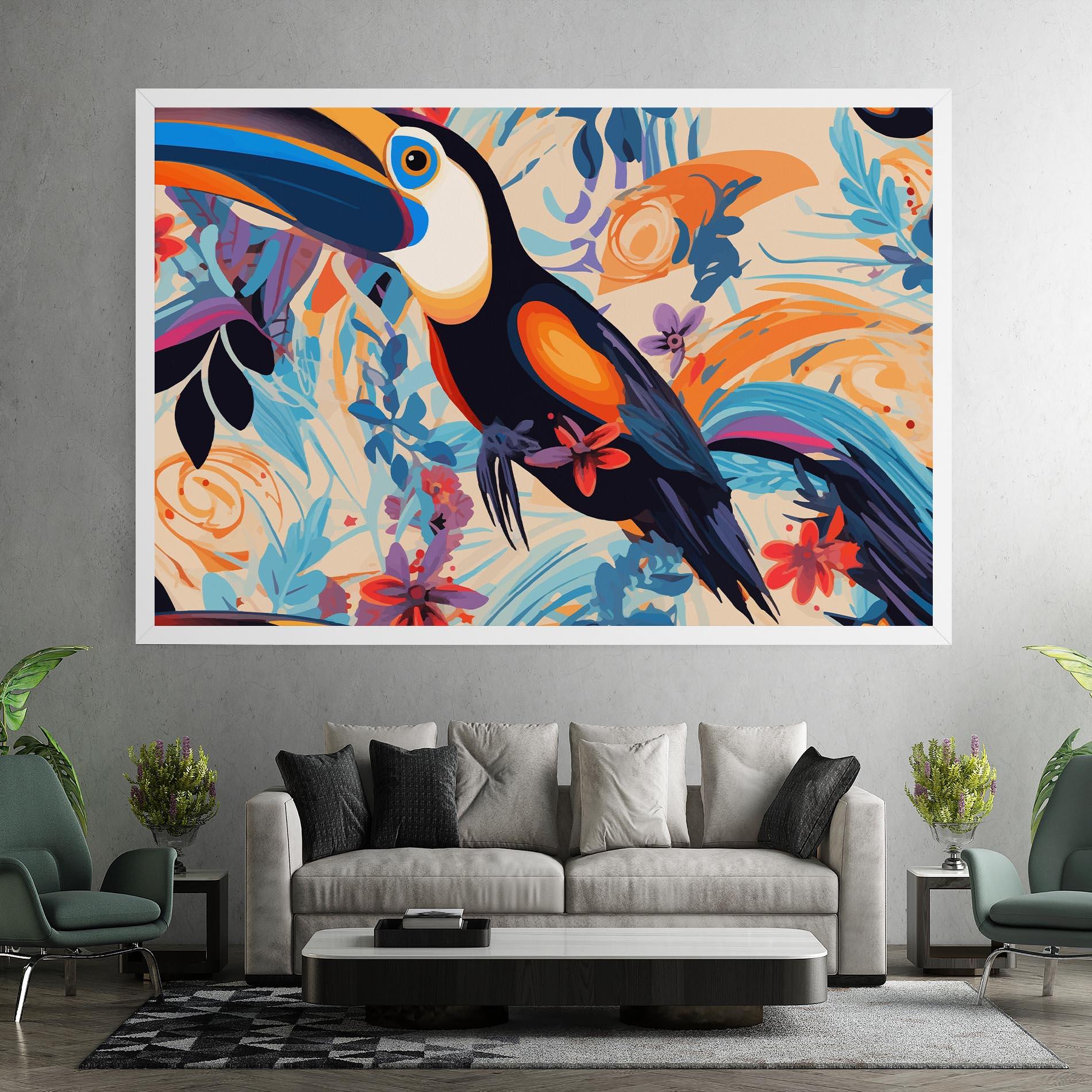Tablou Canvas Colorful Toucan mockup 7