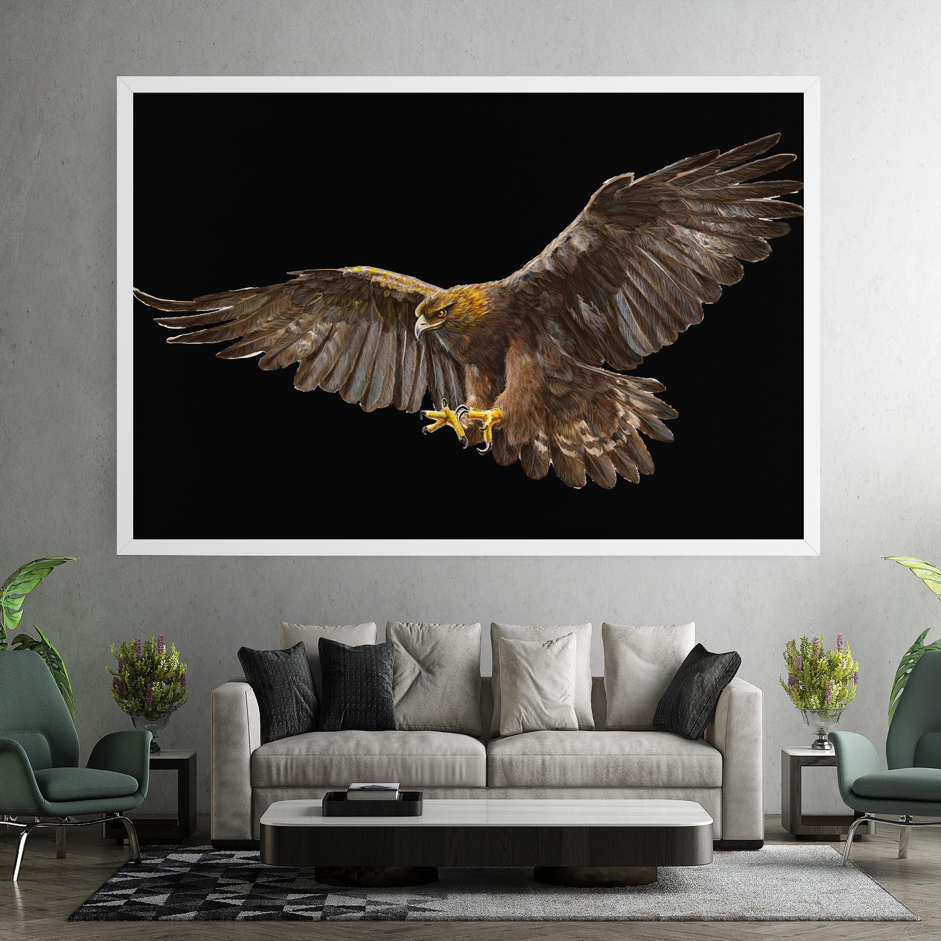 Tablou Canvas Eagle On Black mockup 7