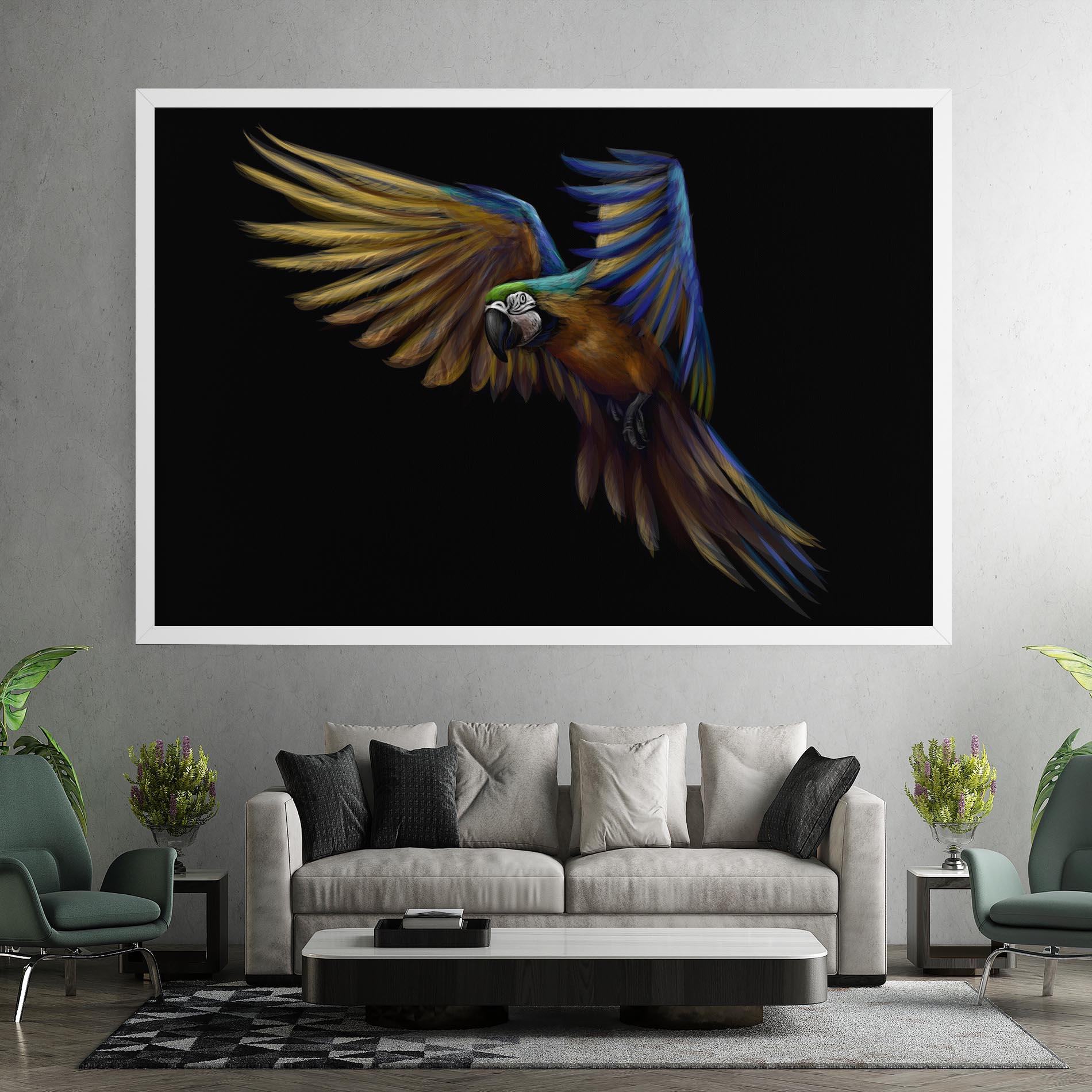 Tablou Canvas Parrot Flying mockup 7