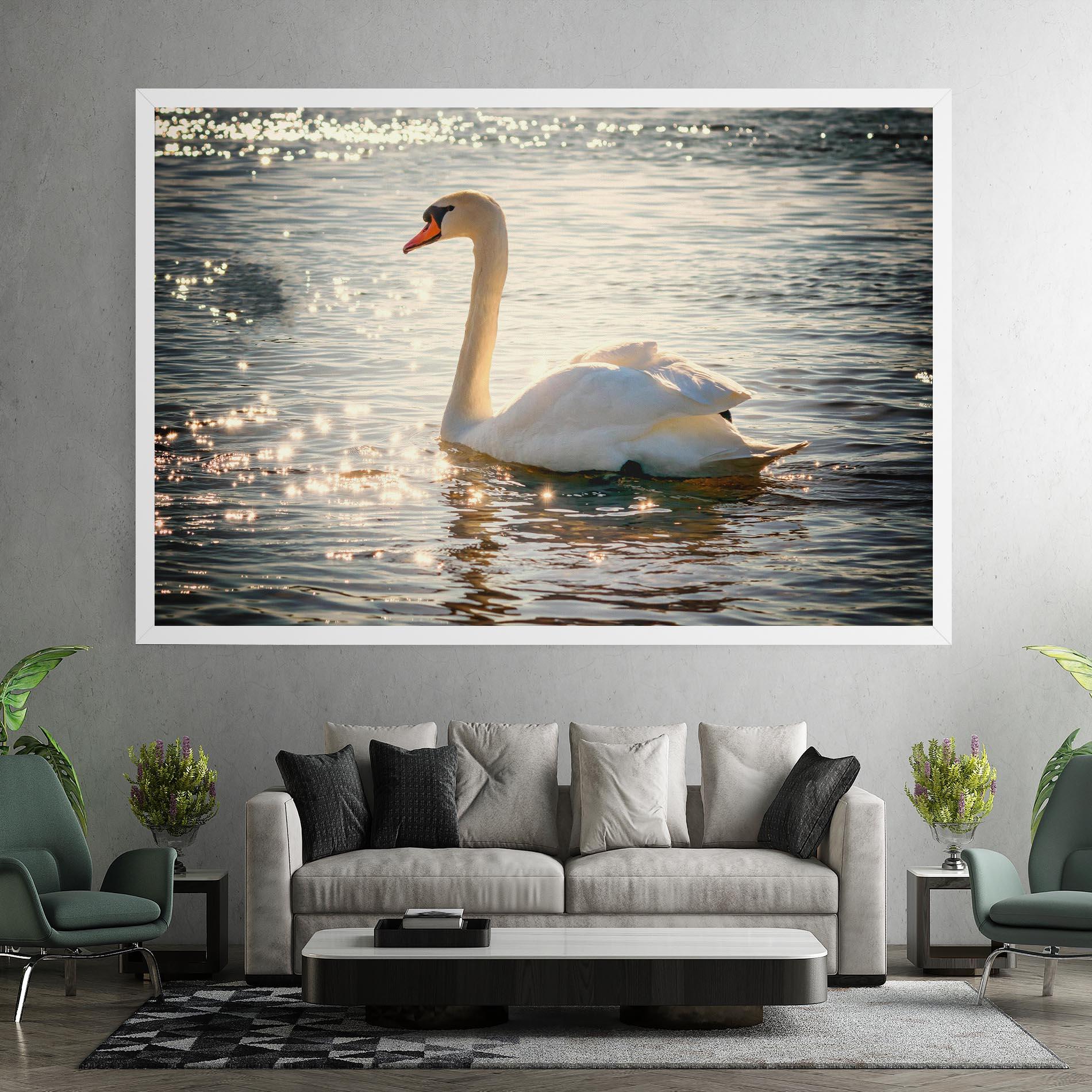 Tablou Canvas Swan On Lake mockup 7
