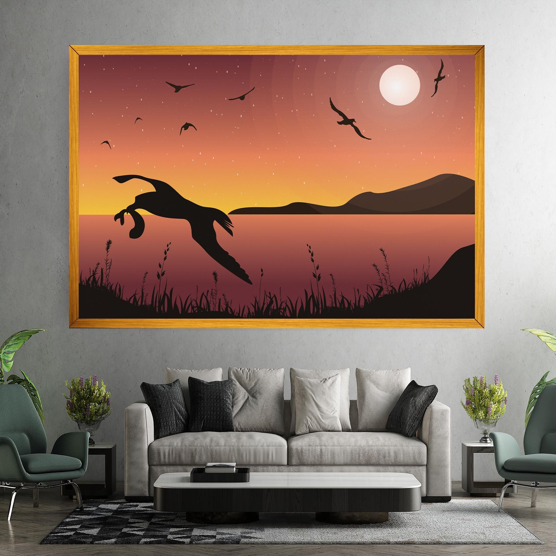 Tablou Canvas Birds Fishing mockup 7
