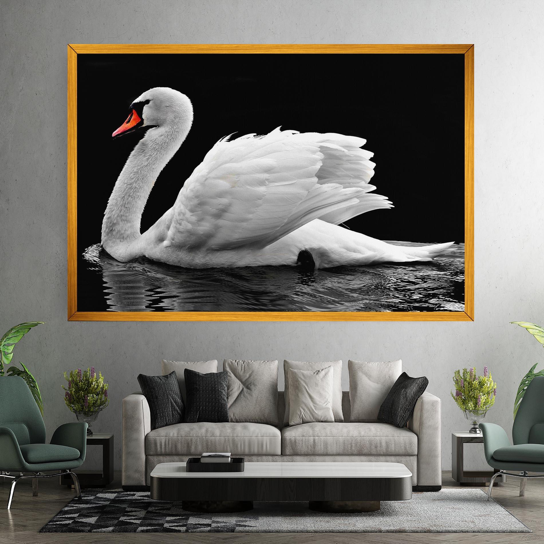 Tablou Canvas Black And White Swan mockup 7
