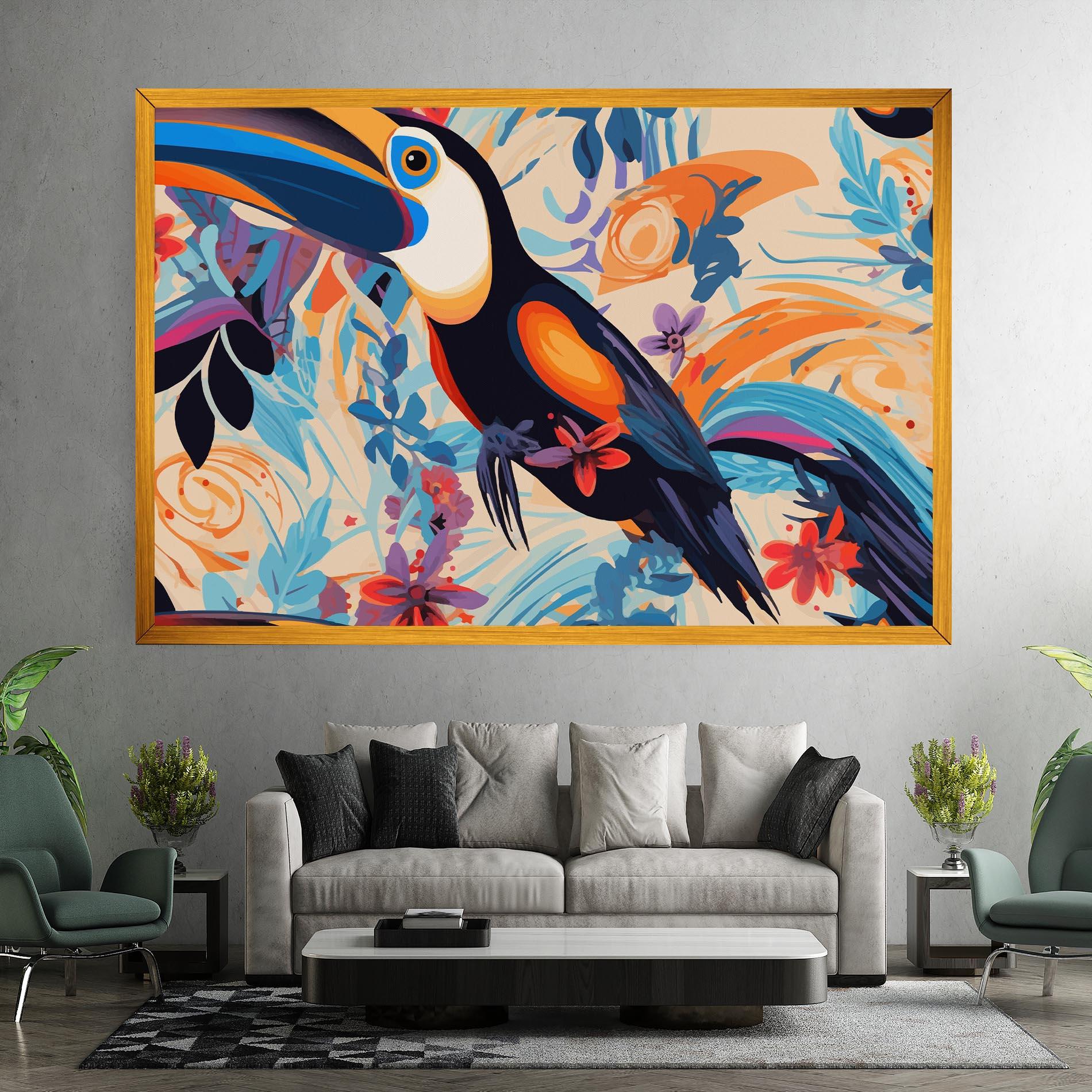 Tablou Canvas Colorful Toucan mockup 7
