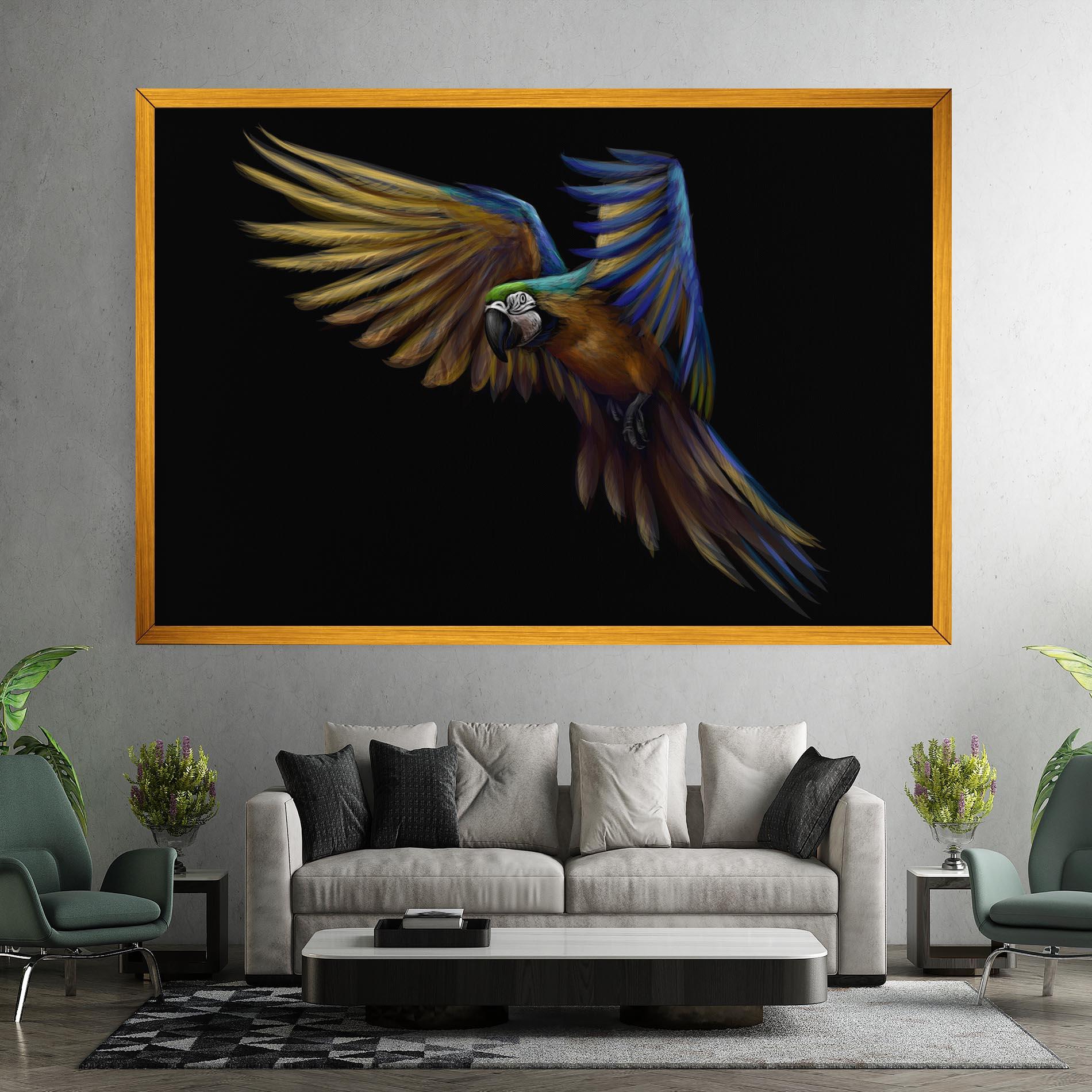 Tablou Canvas Parrot Flying mockup 7