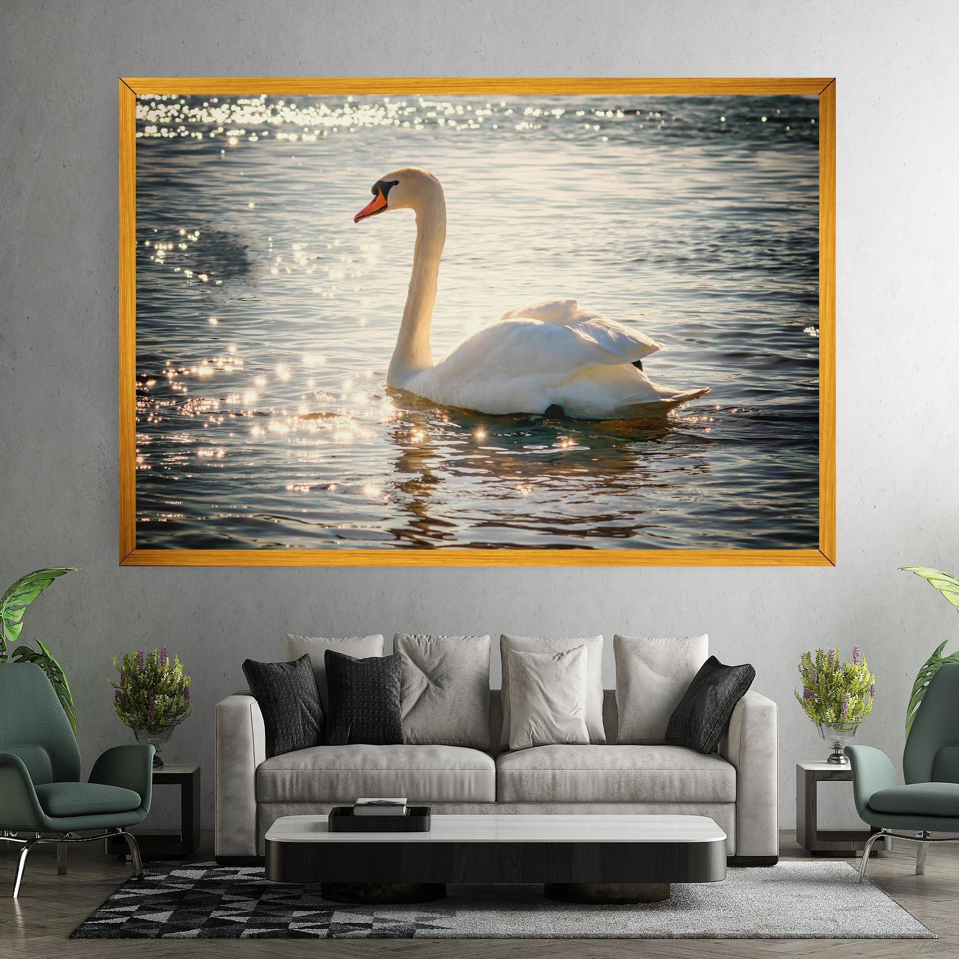 Tablou Canvas Swan On Lake mockup 7