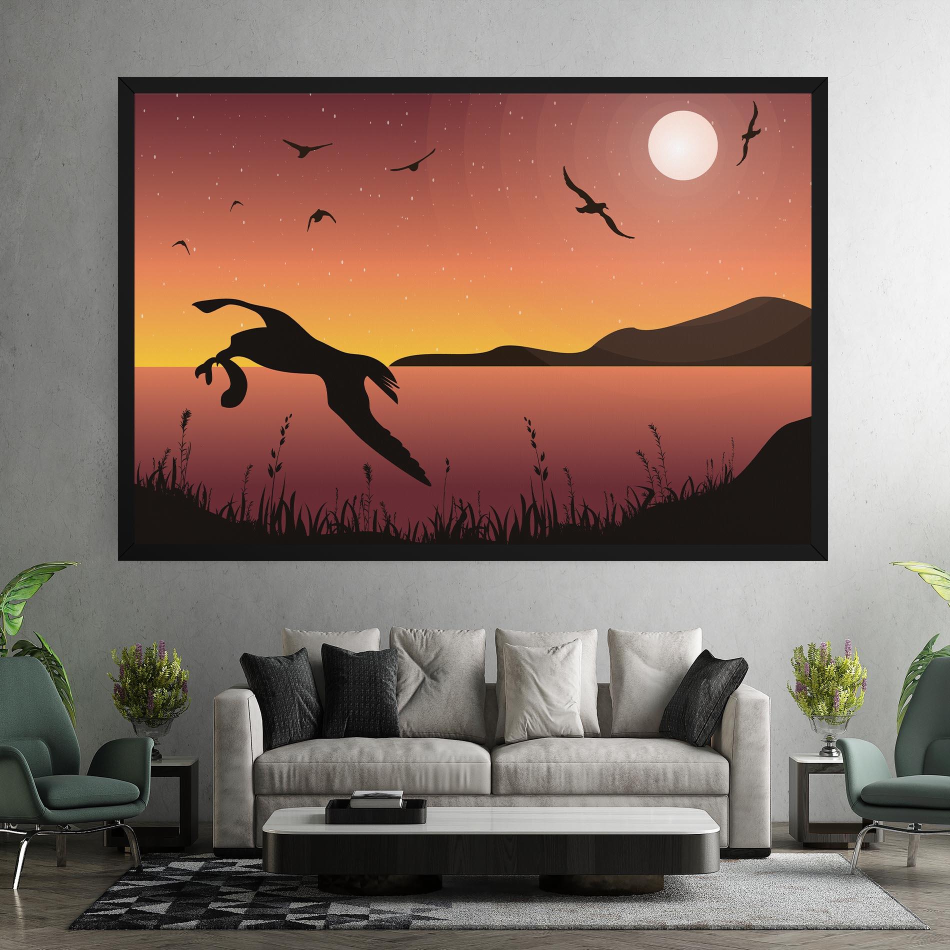 Tablou Canvas Birds Fishing mockup 7