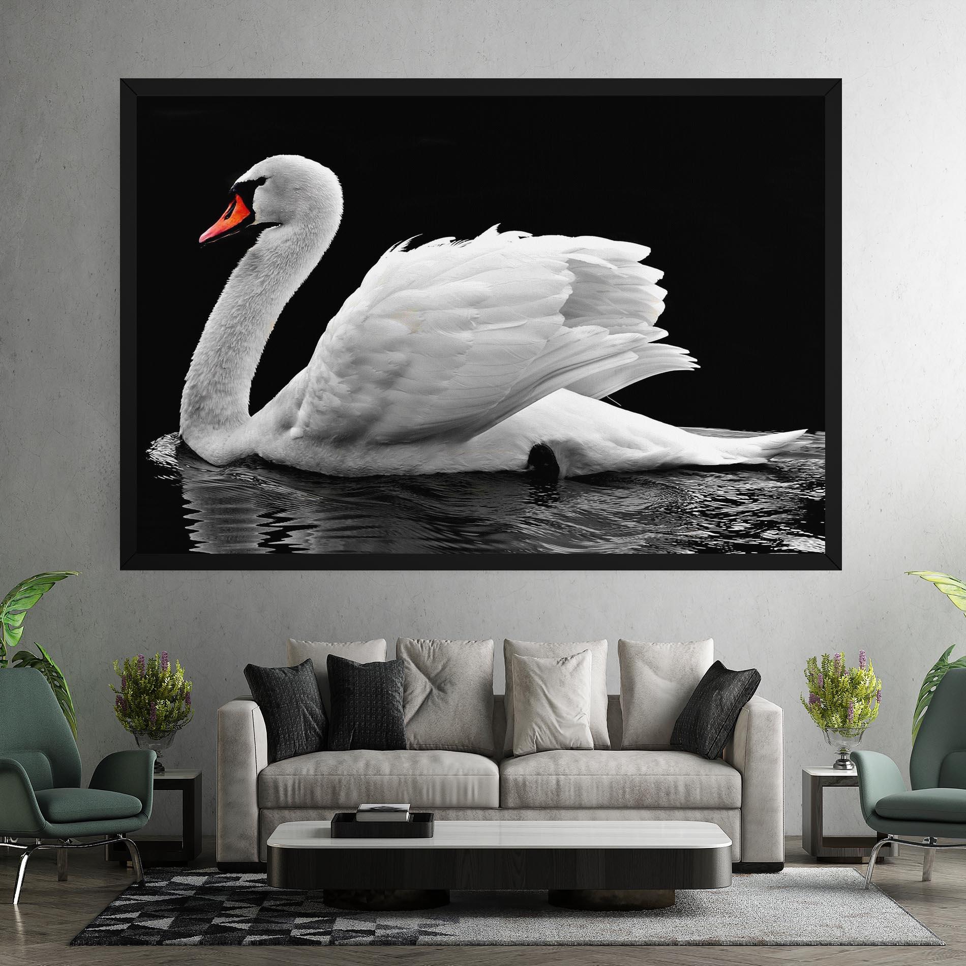 Tablou Canvas Black And White Swan mockup 7