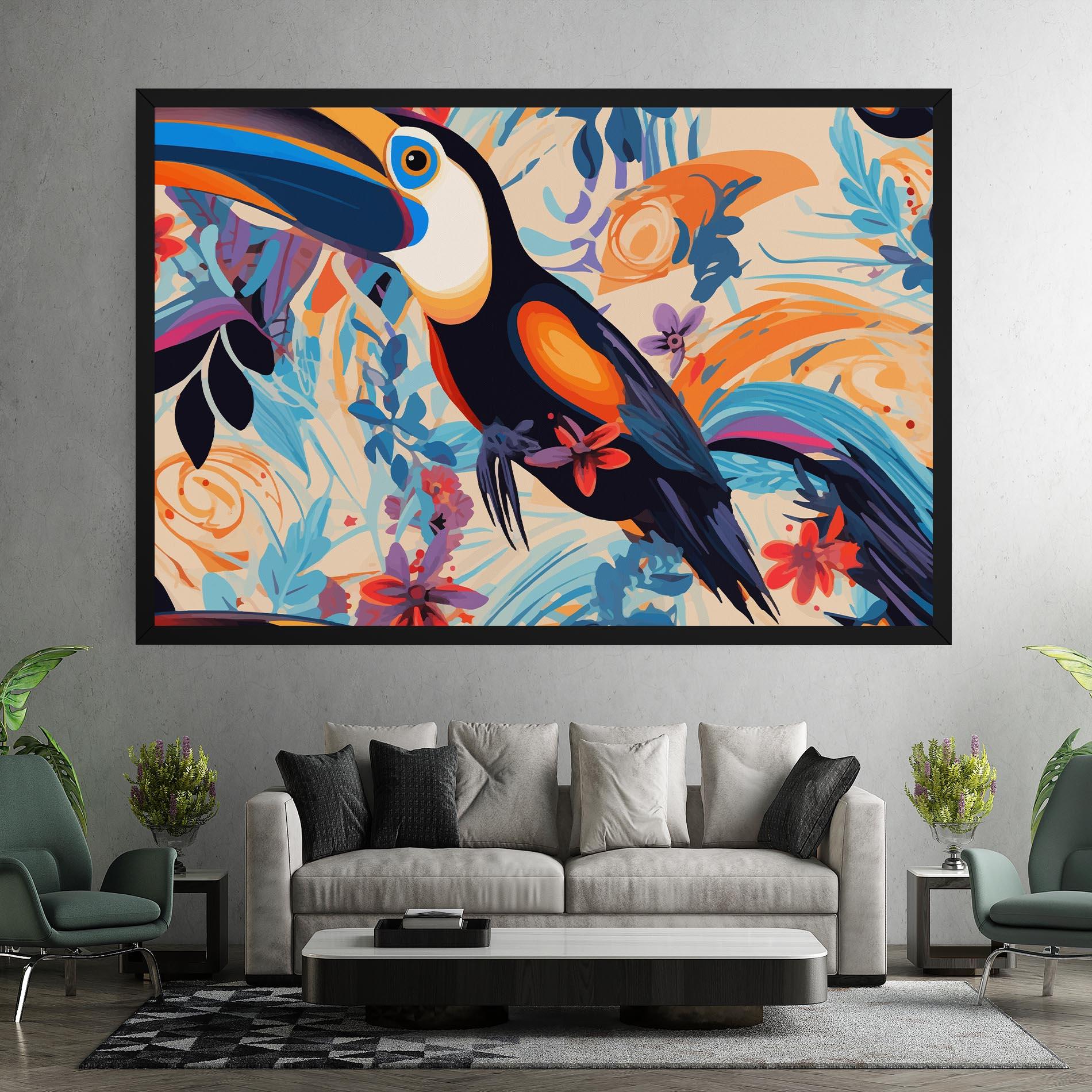 Tablou Canvas Colorful Toucan mockup 7