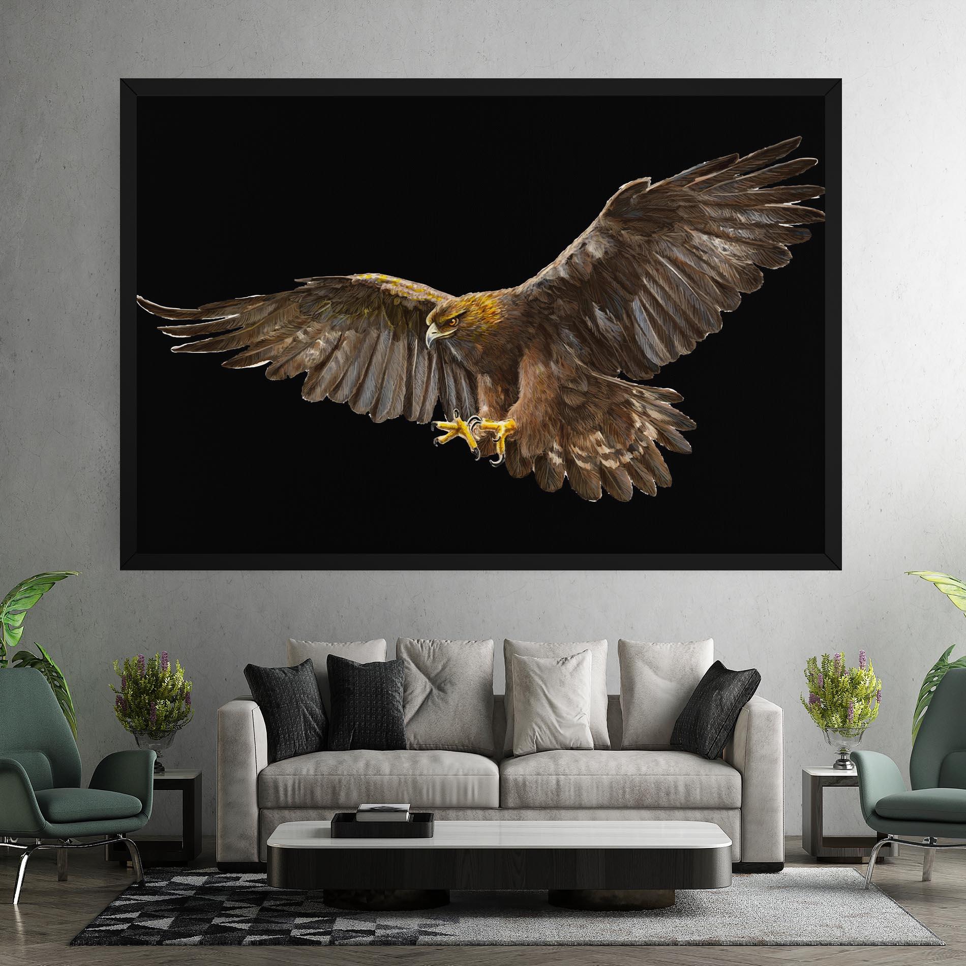 Tablou Canvas Eagle On Black mockup 7