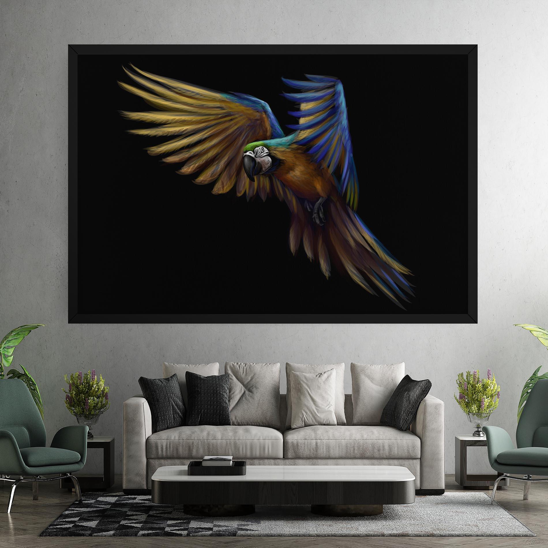 Tablou Canvas Parrot Flying mockup 7