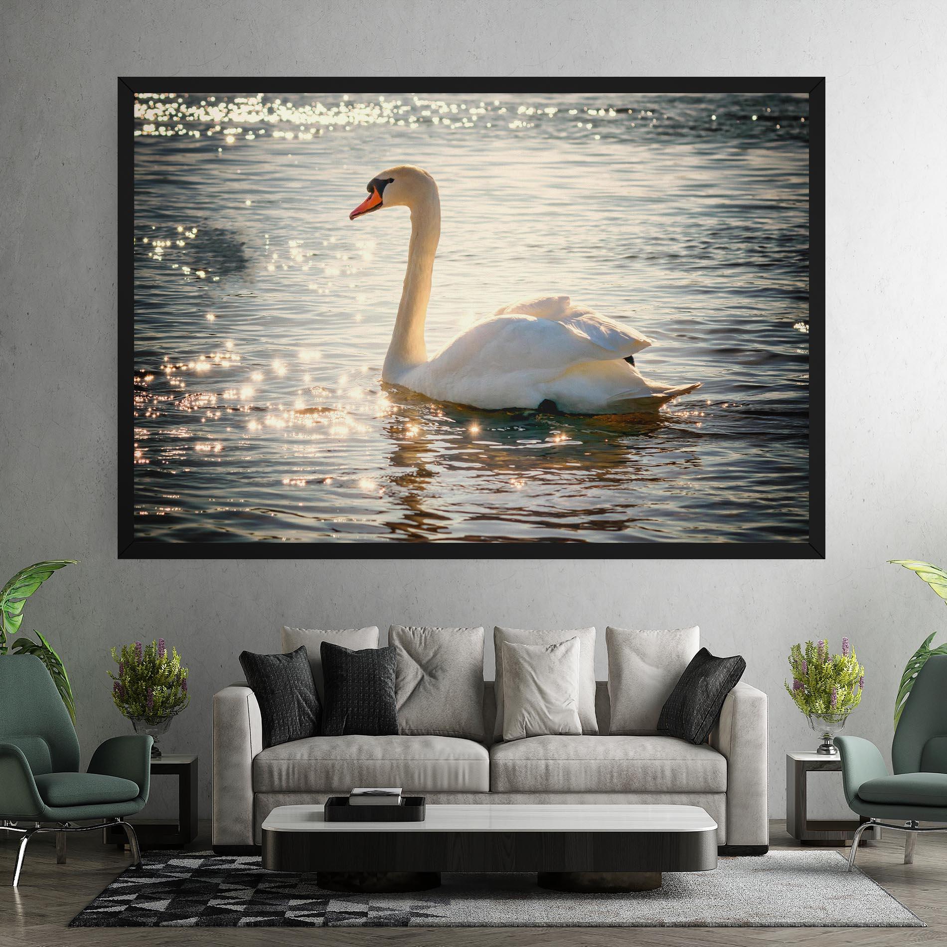 Tablou Canvas Swan On Lake mockup 7