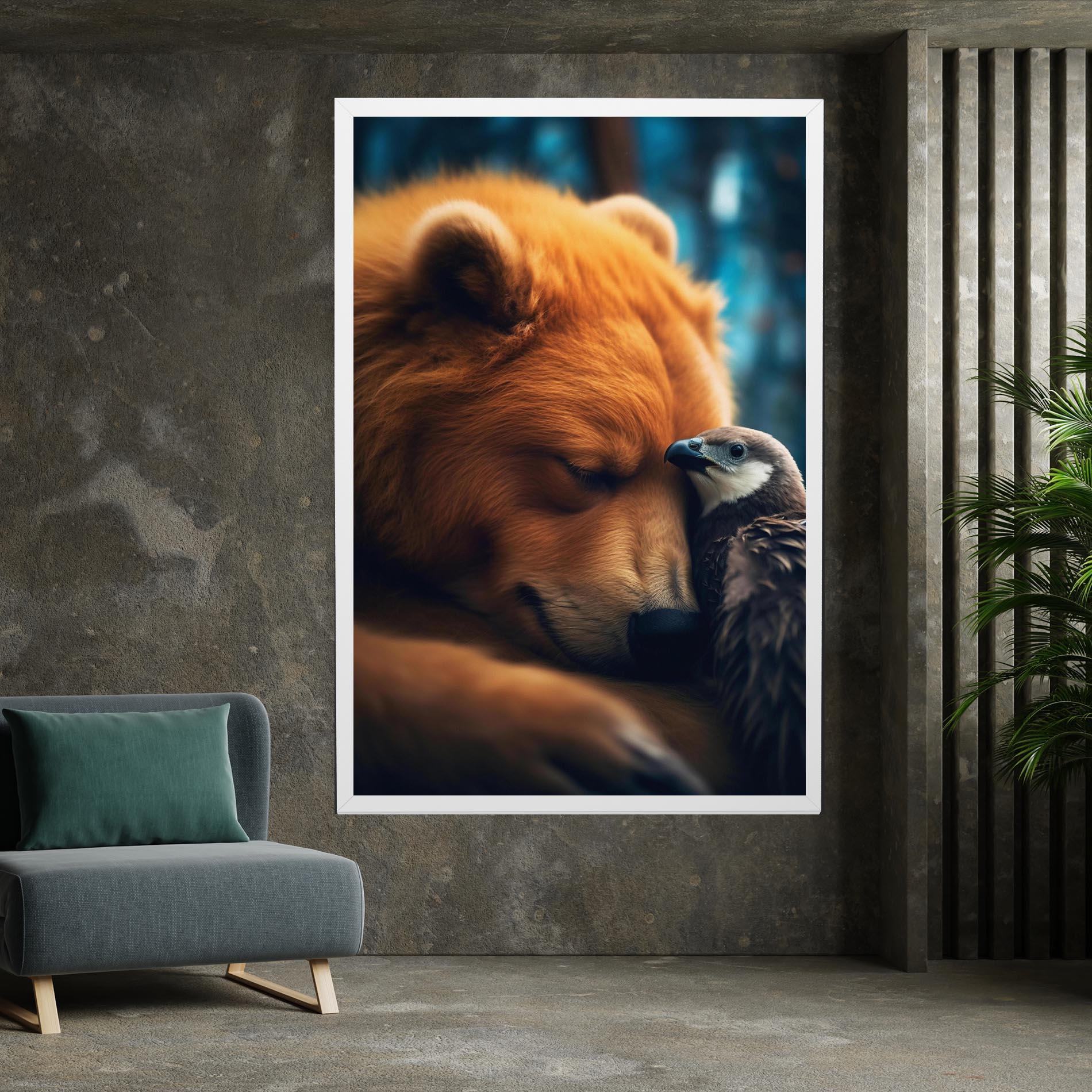 Tablou Canvas Bear With Eagle mockup 7