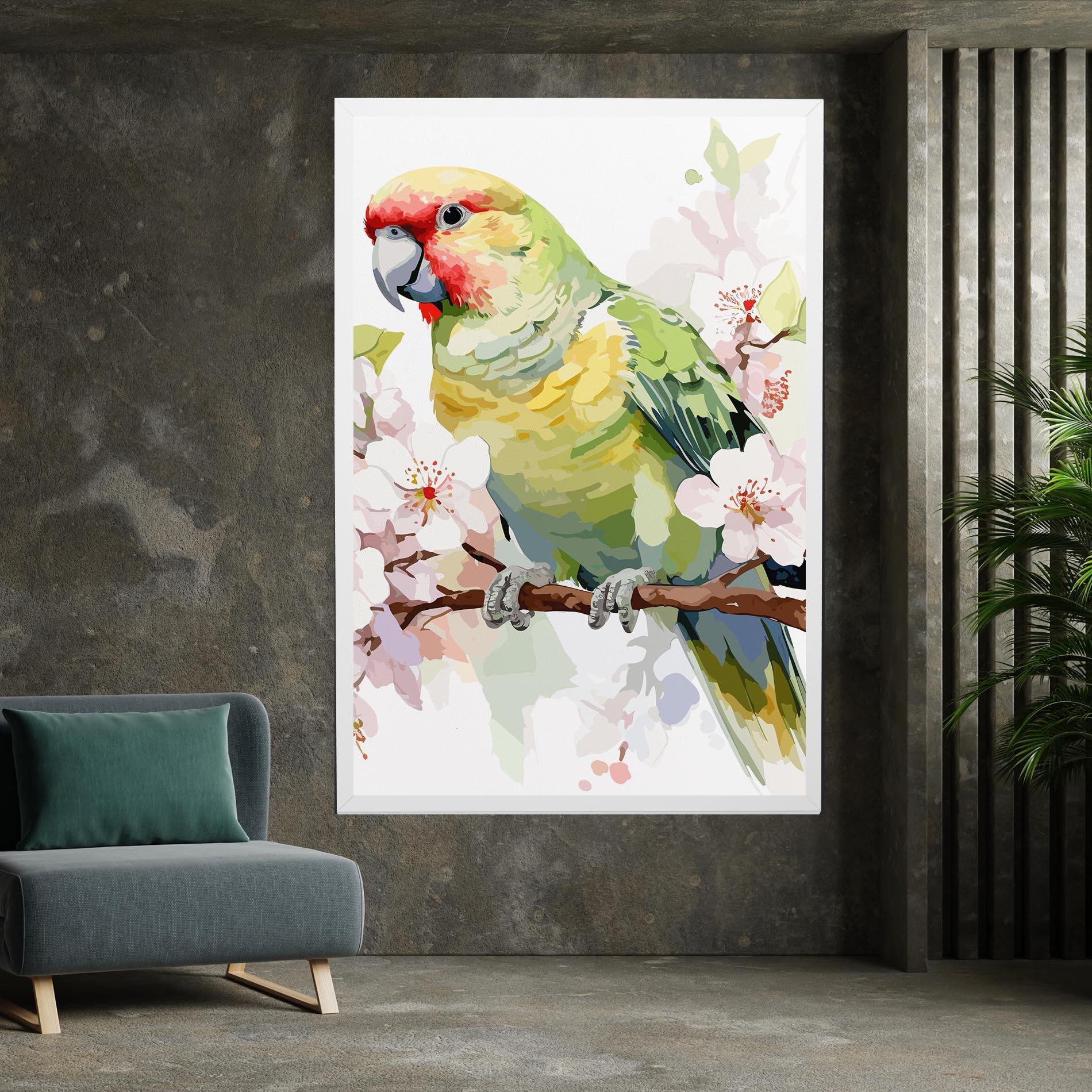 Tablou Canvas Cute Green Parrot mockup 7