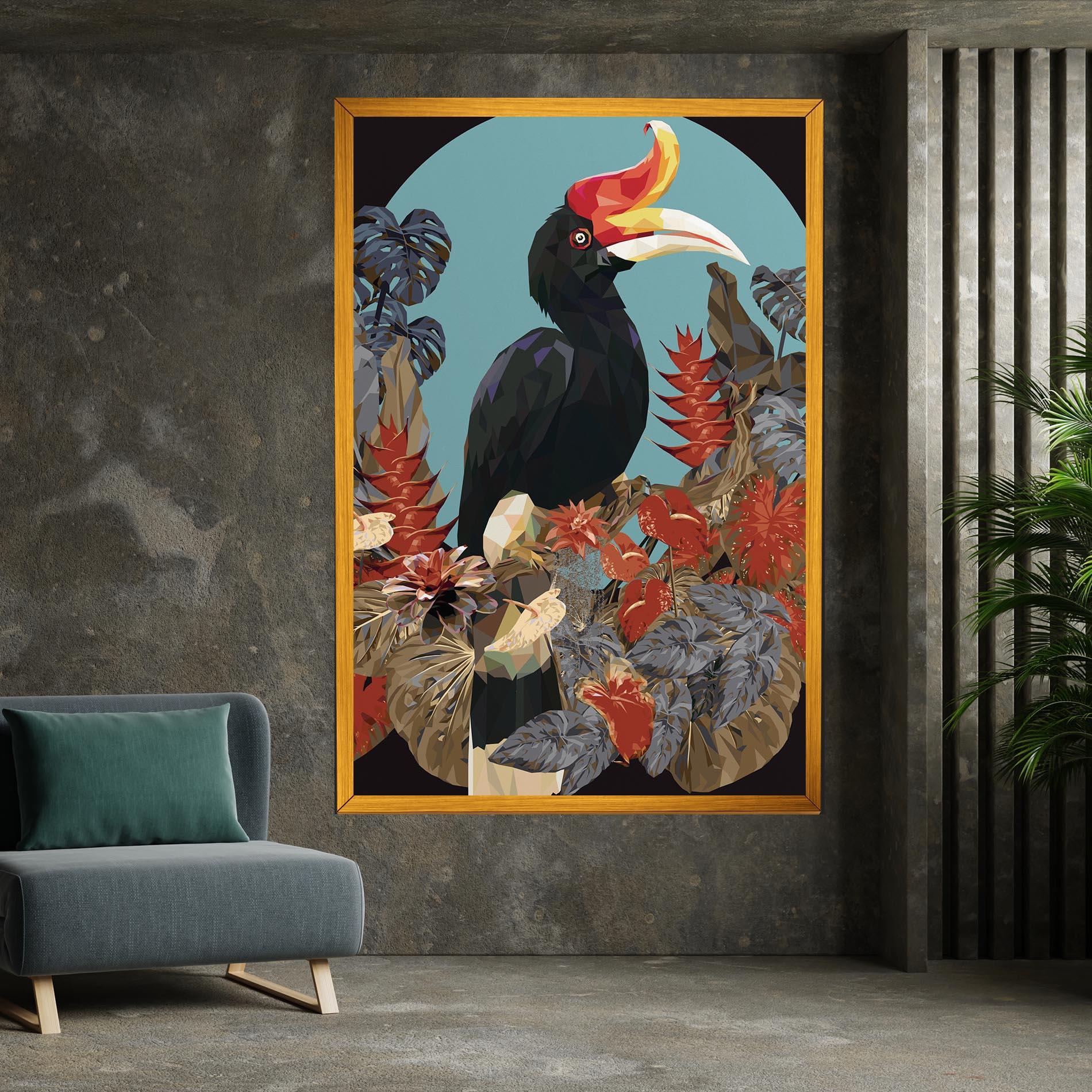 Tablou Canvas Black Interesting Bird mockup 7