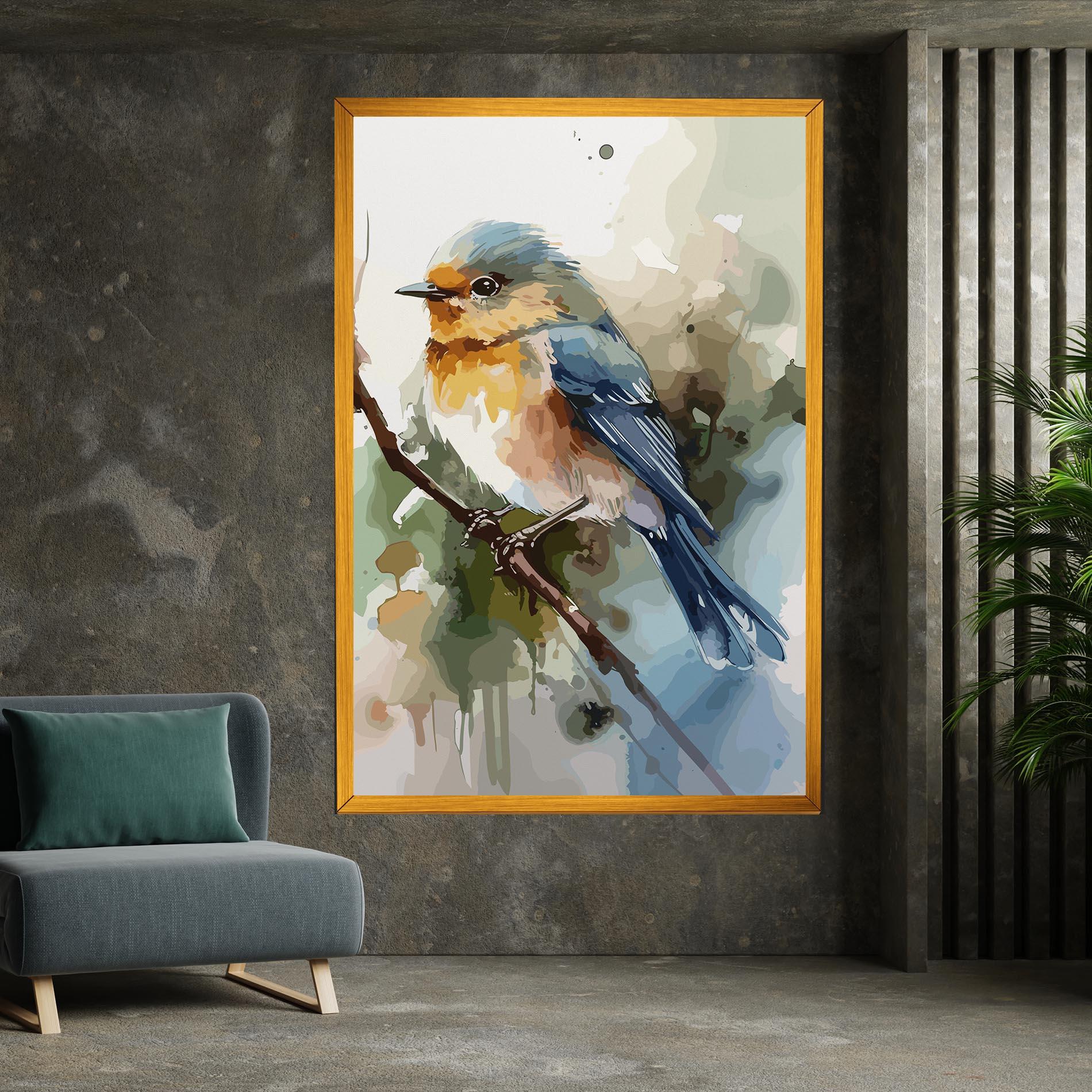 Tablou Canvas Blue Pretty Bird mockup 7