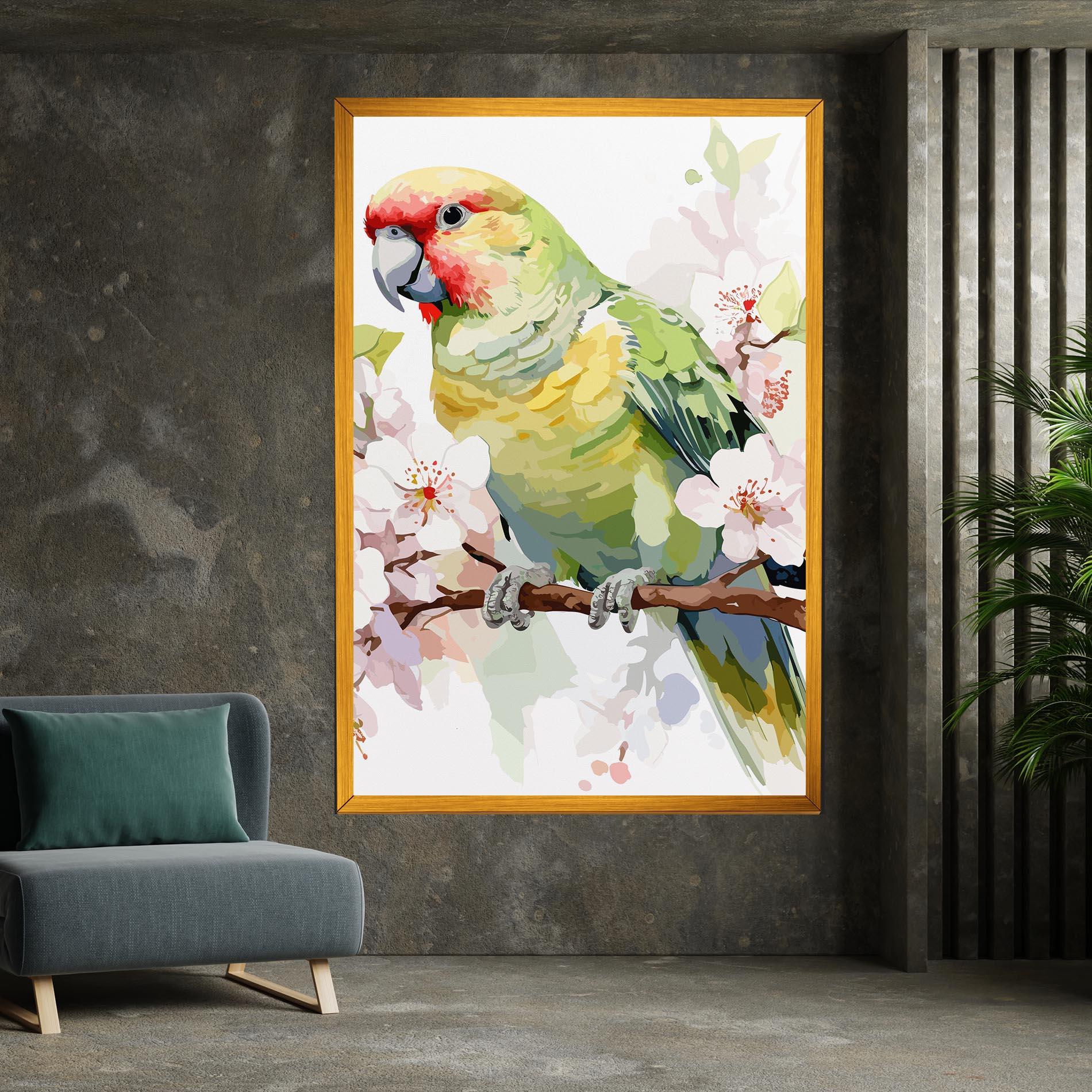 Tablou Canvas Cute Green Parrot mockup 7