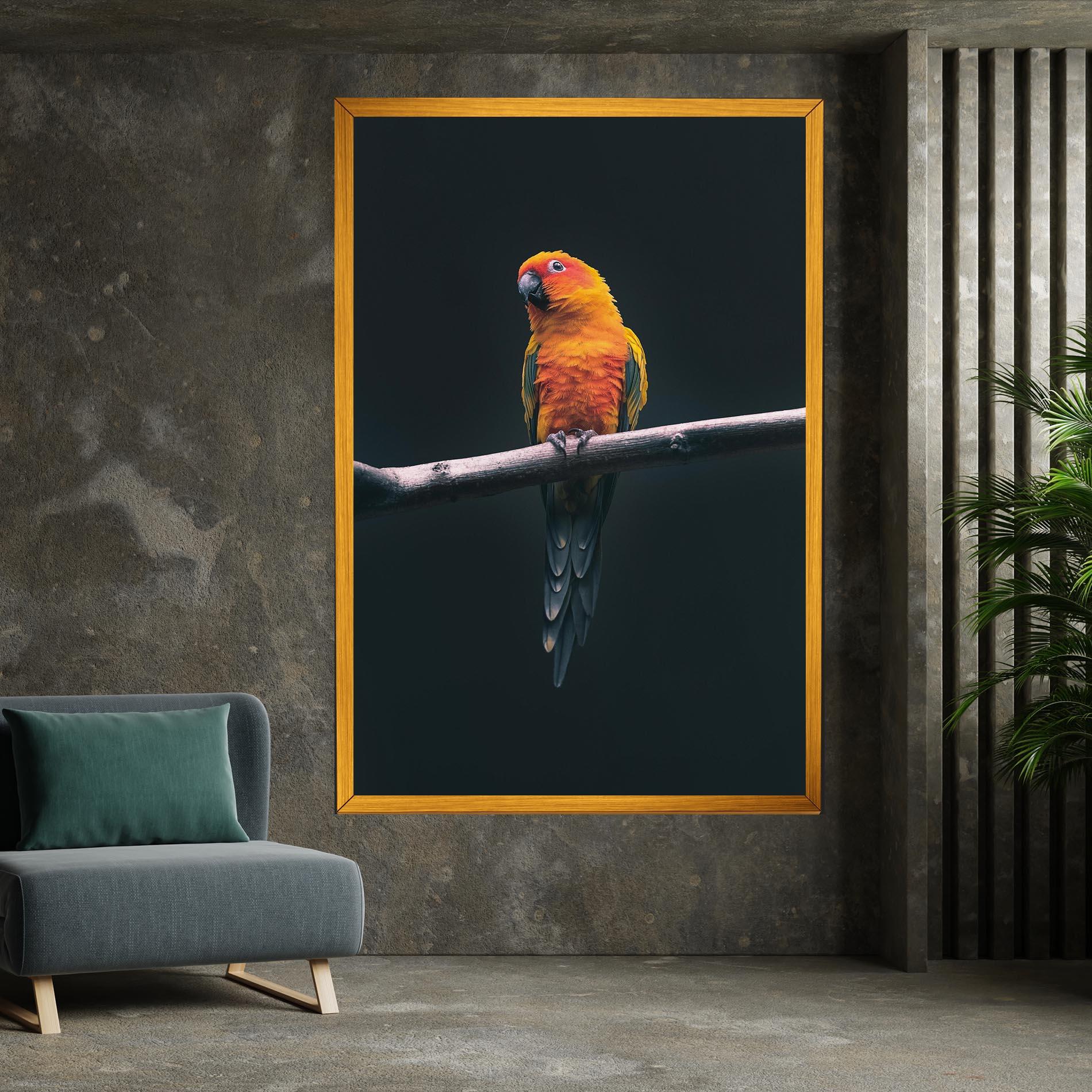 Tablou Canvas Fire Parrot mockup 7