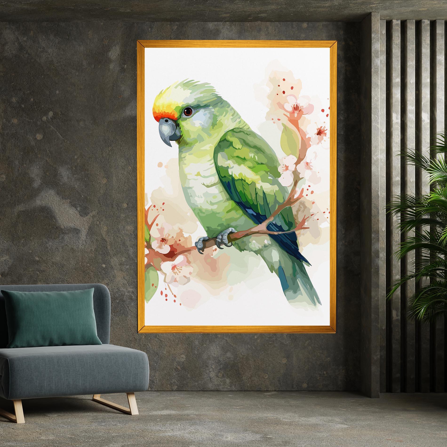 Tablou Canvas Pretty Green Parrot mockup 7