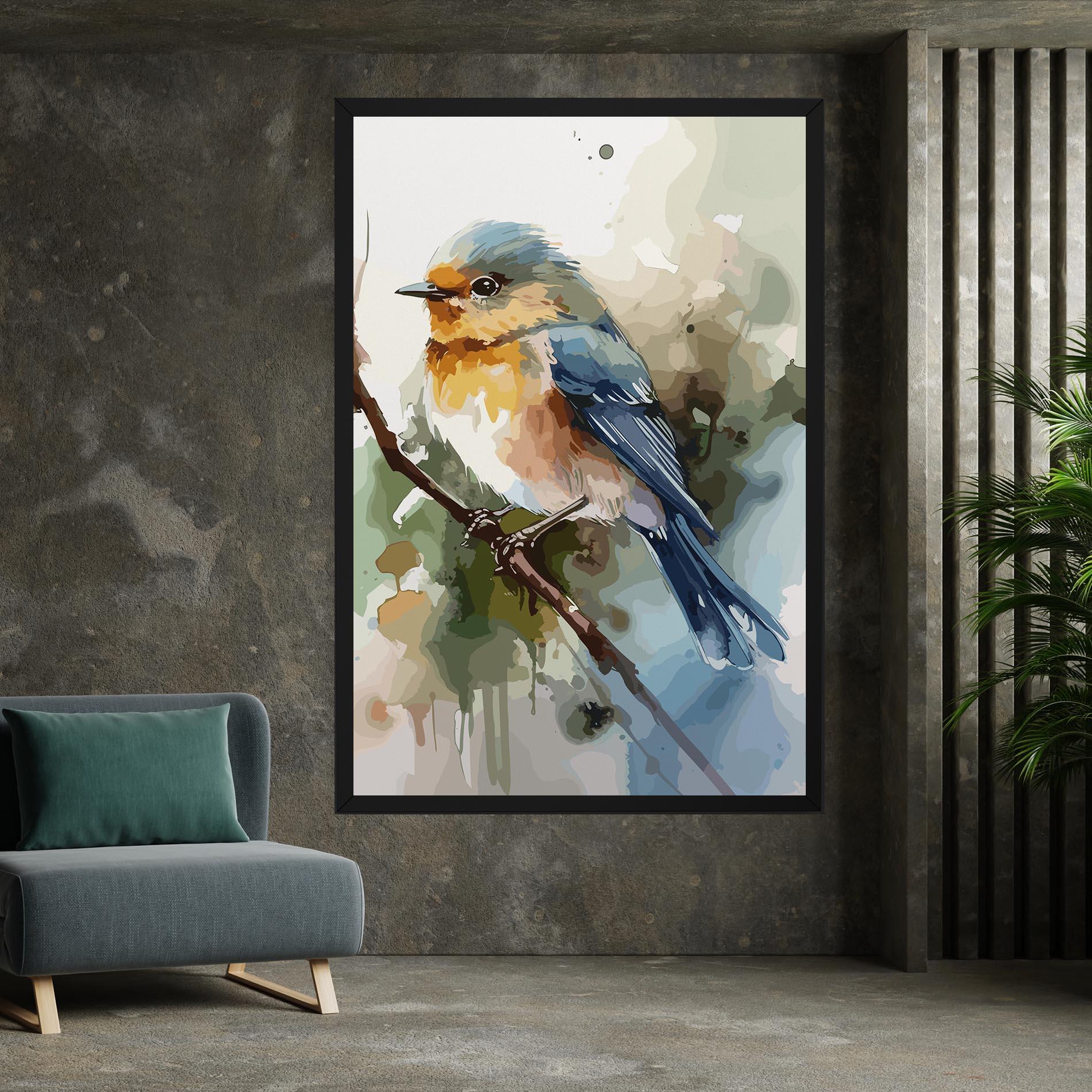 Tablou Canvas Blue Pretty Bird mockup 7