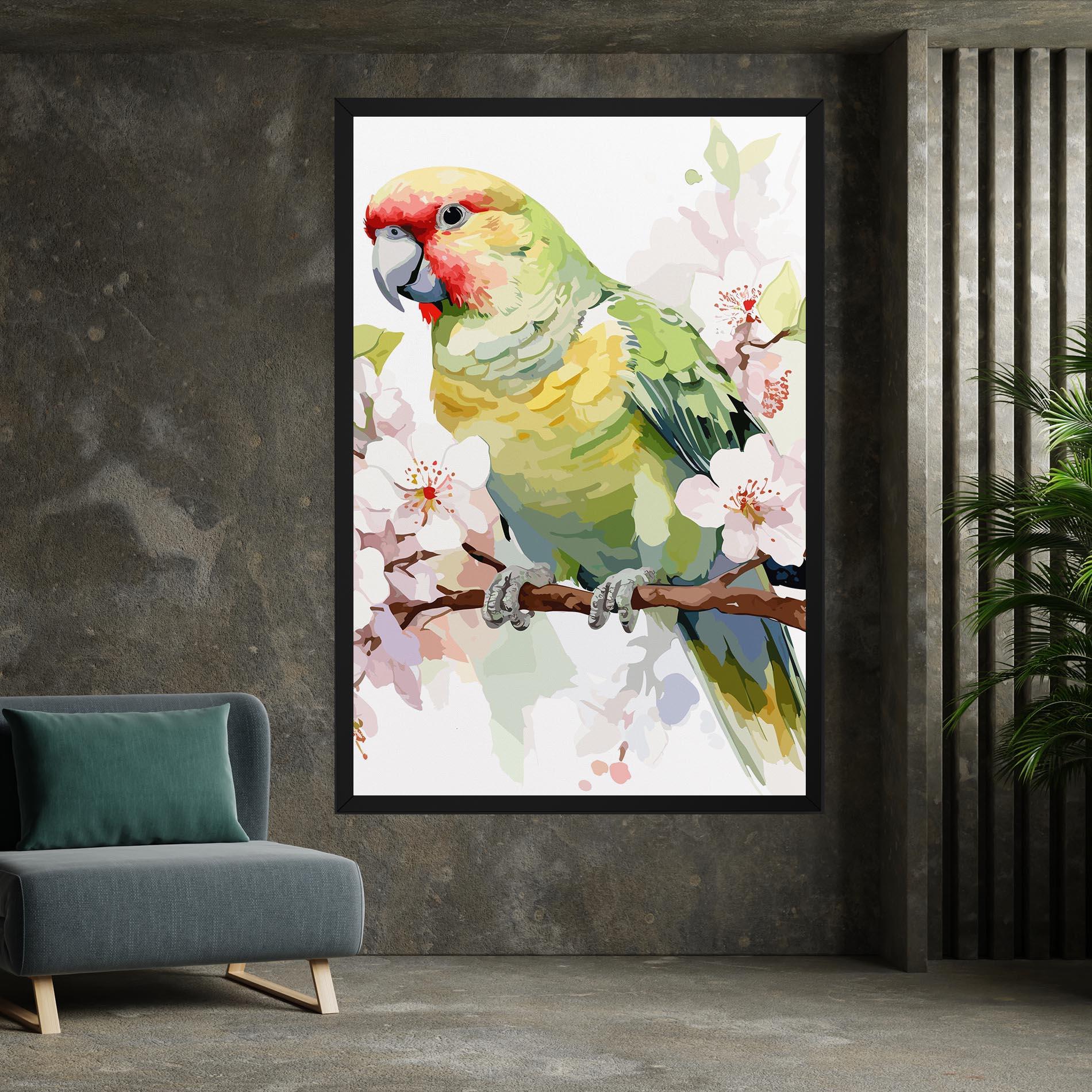 Tablou Canvas Cute Green Parrot mockup 7