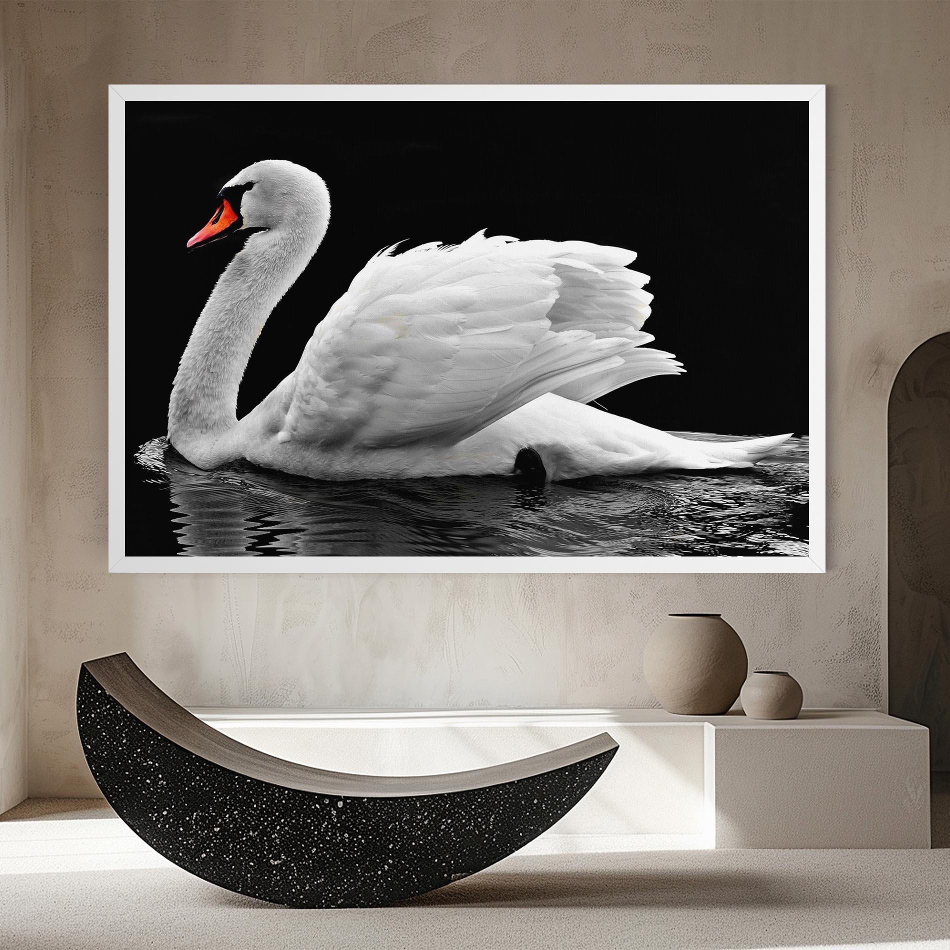 Tablou Canvas Black And White Swan mockup 8