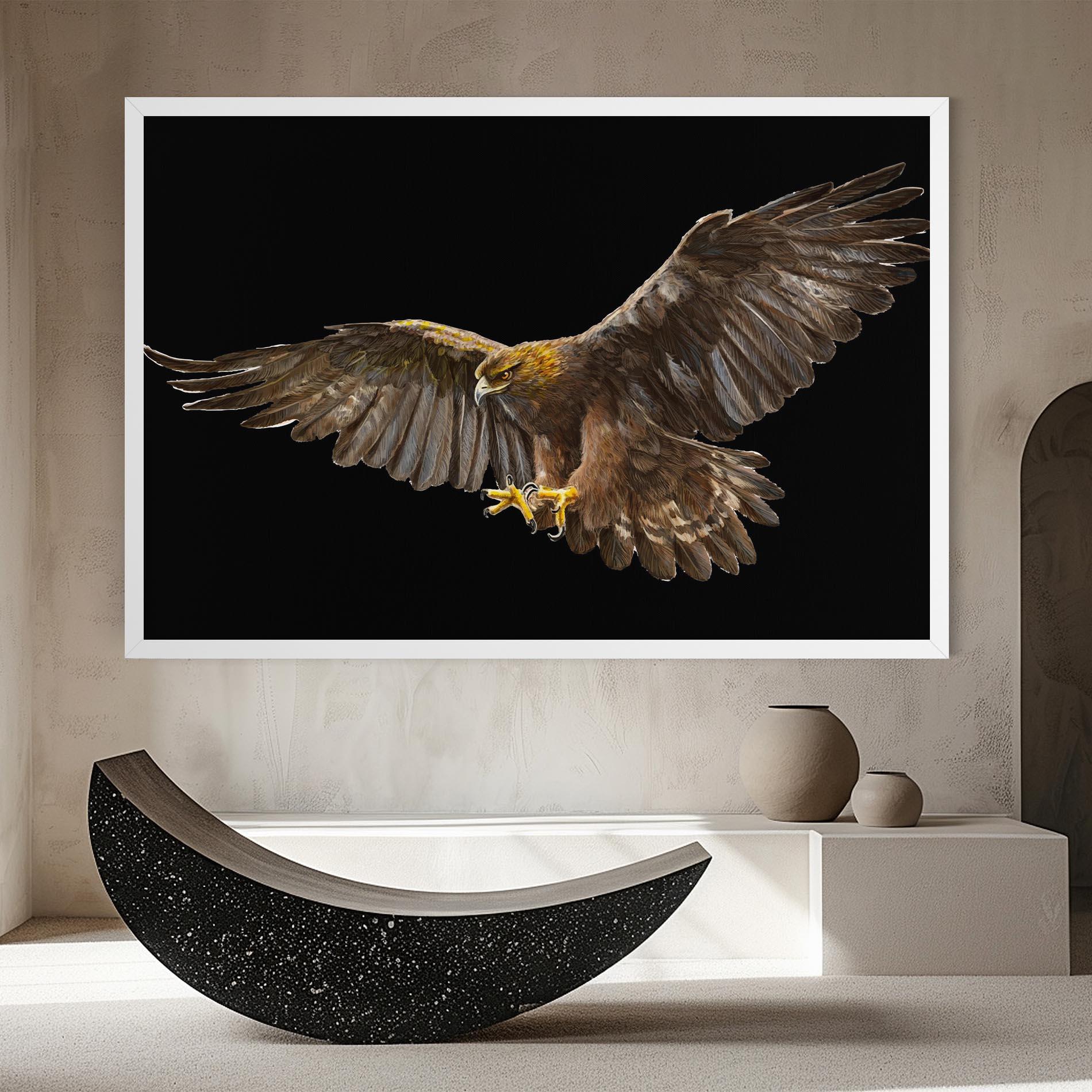 Tablou Canvas Eagle On Black mockup 8