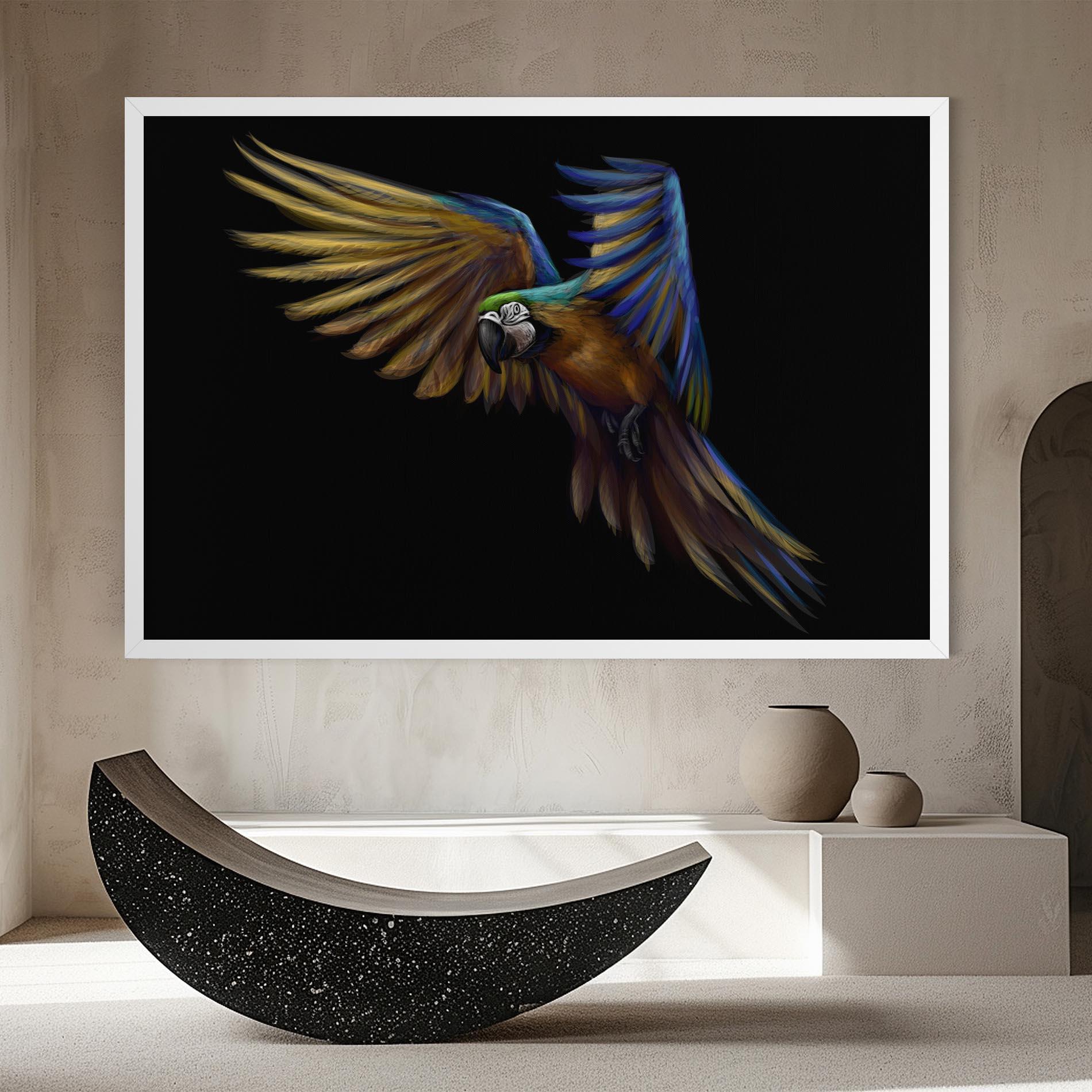 Tablou Canvas Parrot Flying mockup 8