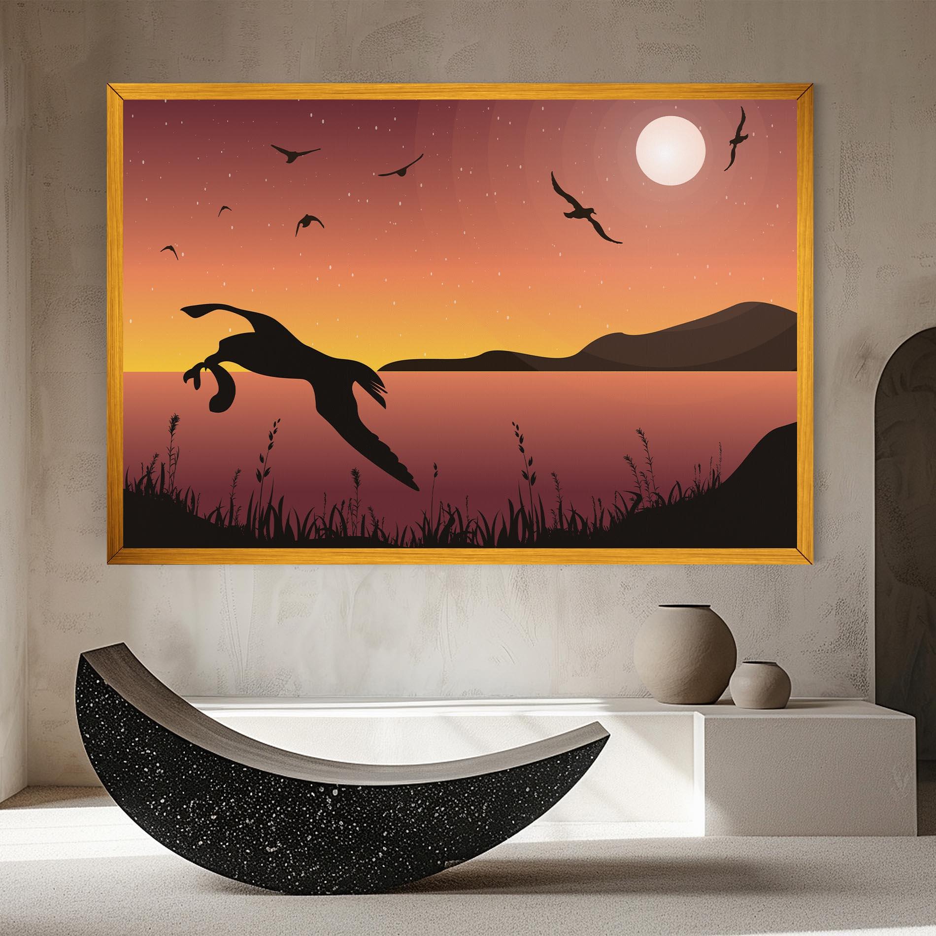 Tablou Canvas Birds Fishing mockup 8