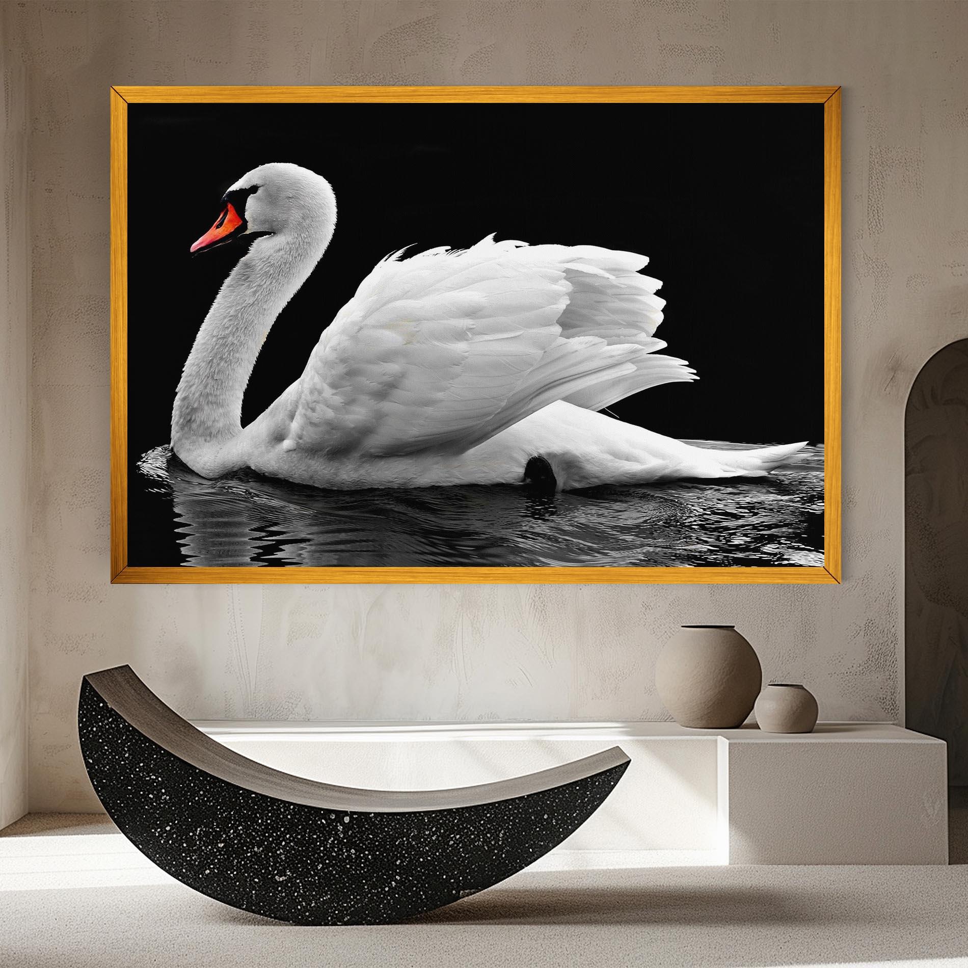 Tablou Canvas Black And White Swan mockup 8