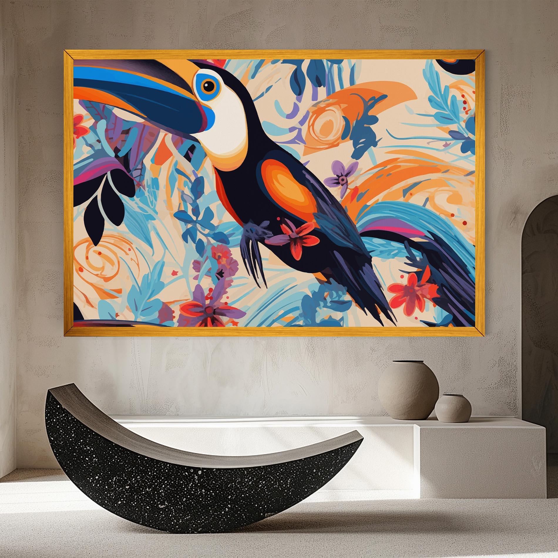 Tablou Canvas Colorful Toucan mockup 8