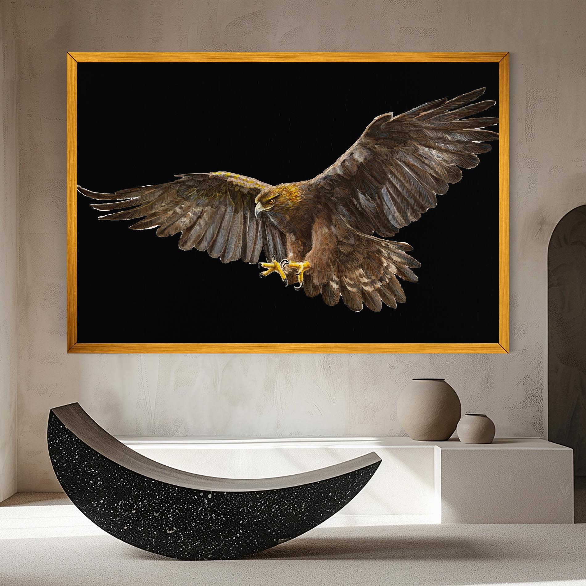 Tablou Canvas Eagle On Black mockup 8