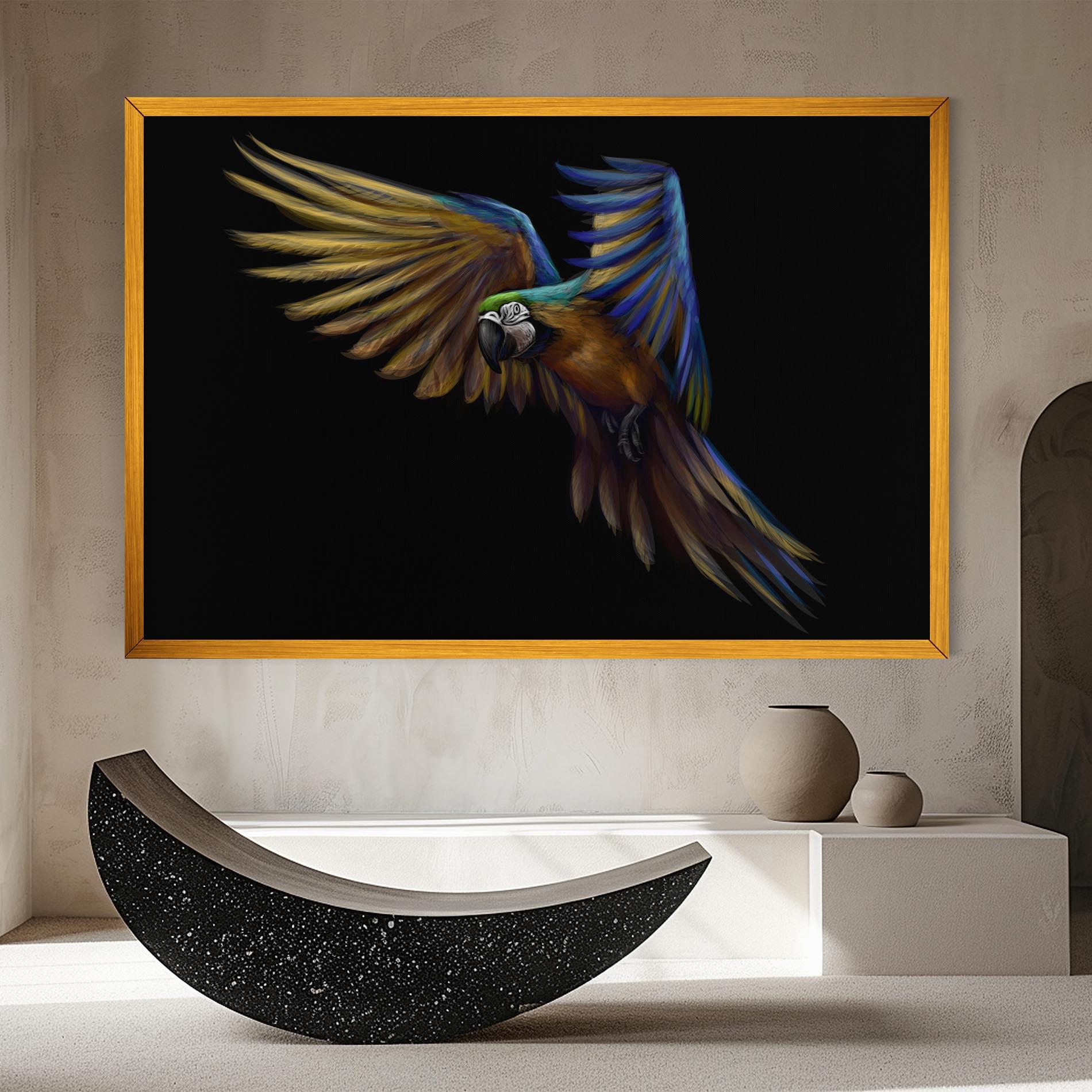 Tablou Canvas Parrot Flying mockup 8