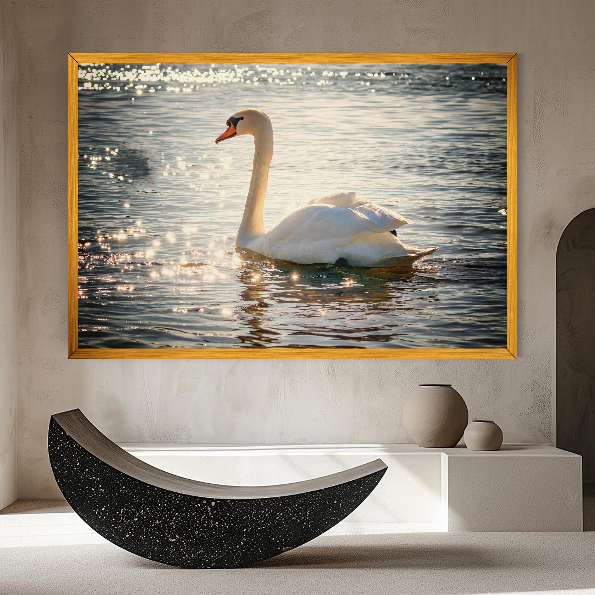 Tablou Canvas Swan On Lake mockup 8