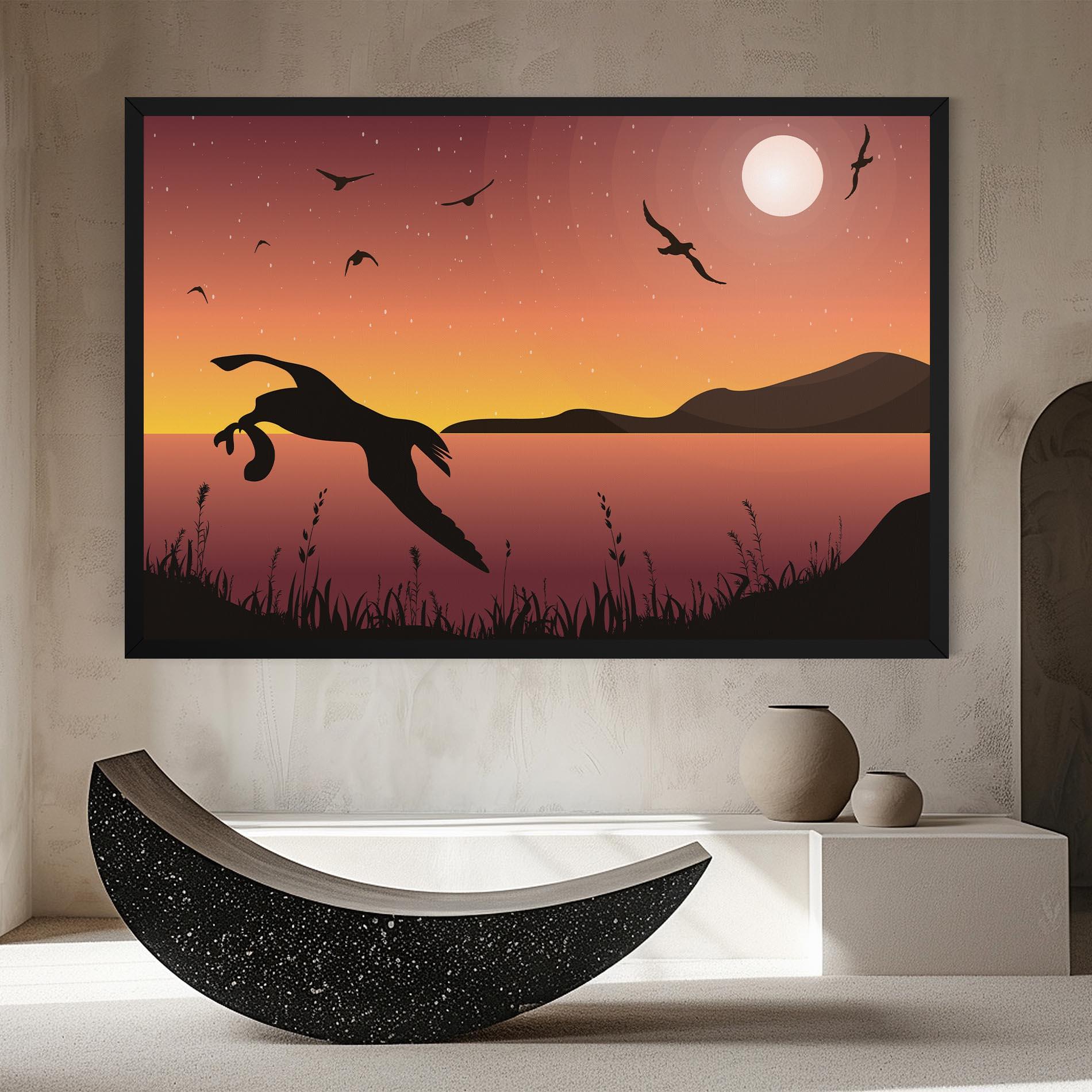 Tablou Canvas Birds Fishing mockup 8