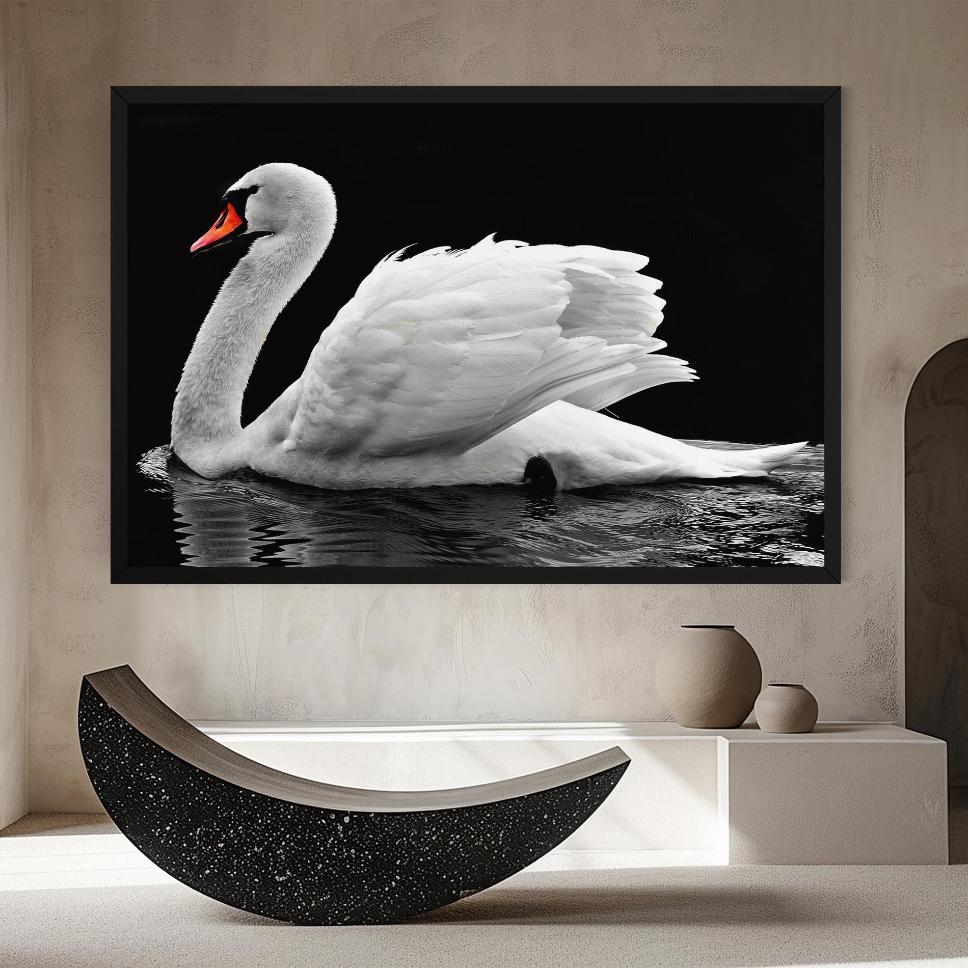Tablou Canvas Black And White Swan mockup 8