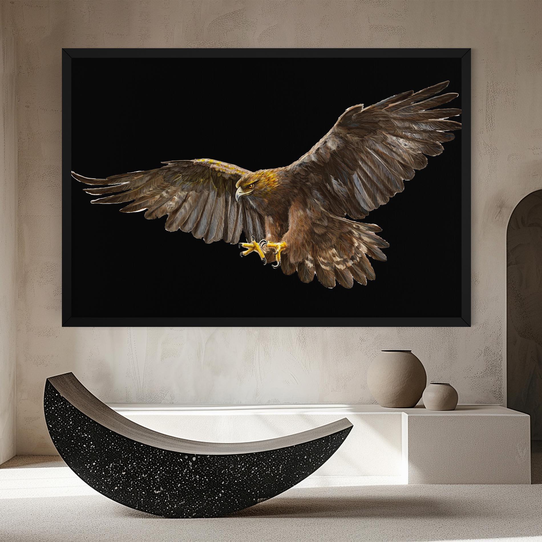 Tablou Canvas Eagle On Black mockup 8