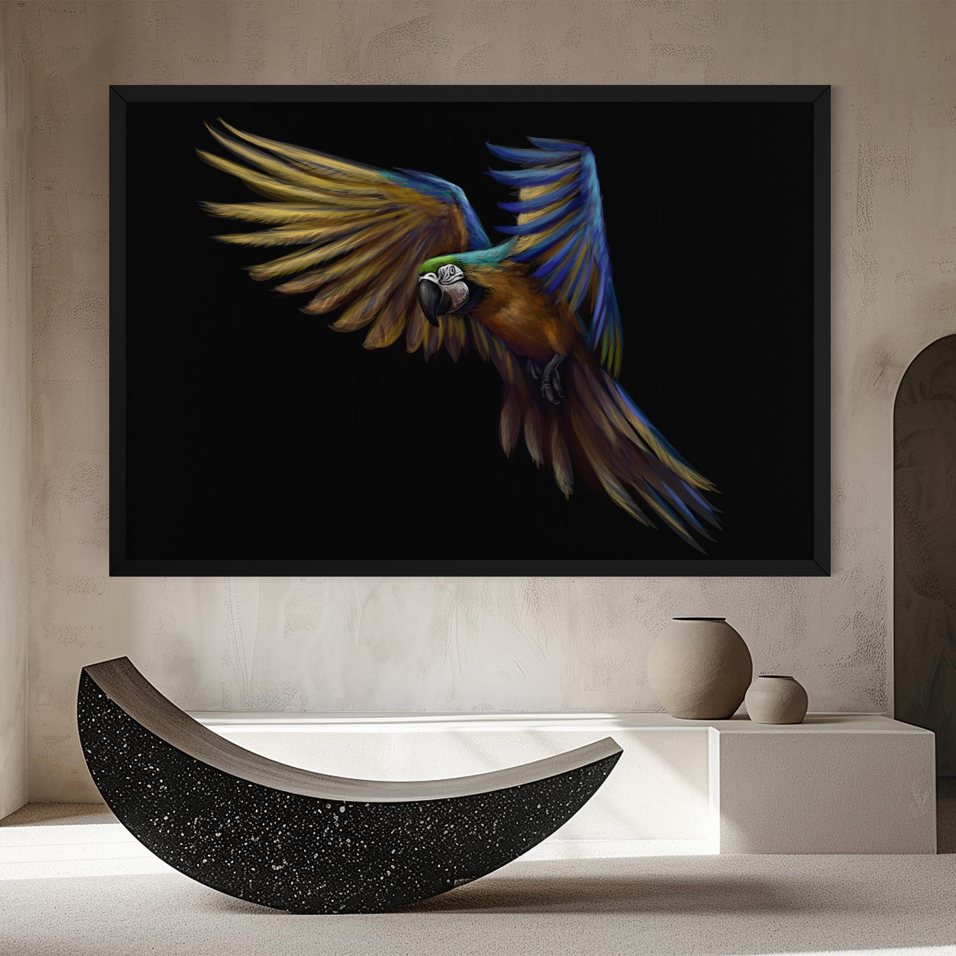 Tablou Canvas Parrot Flying mockup 8