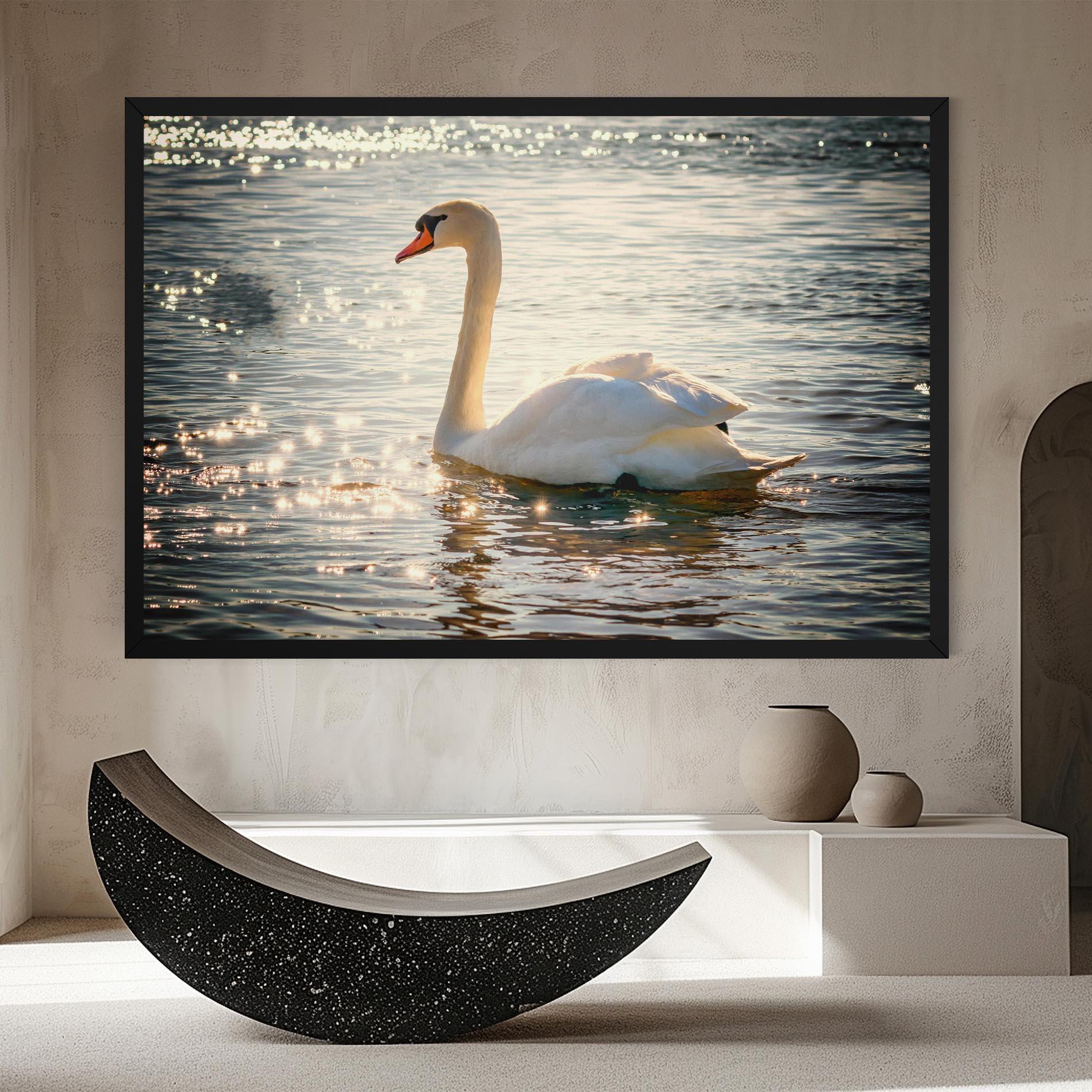 Tablou Canvas Swan On Lake mockup 8