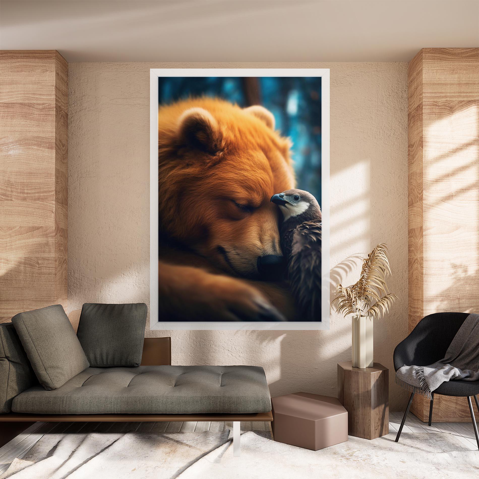 Tablou Canvas Bear With Eagle mockup 8