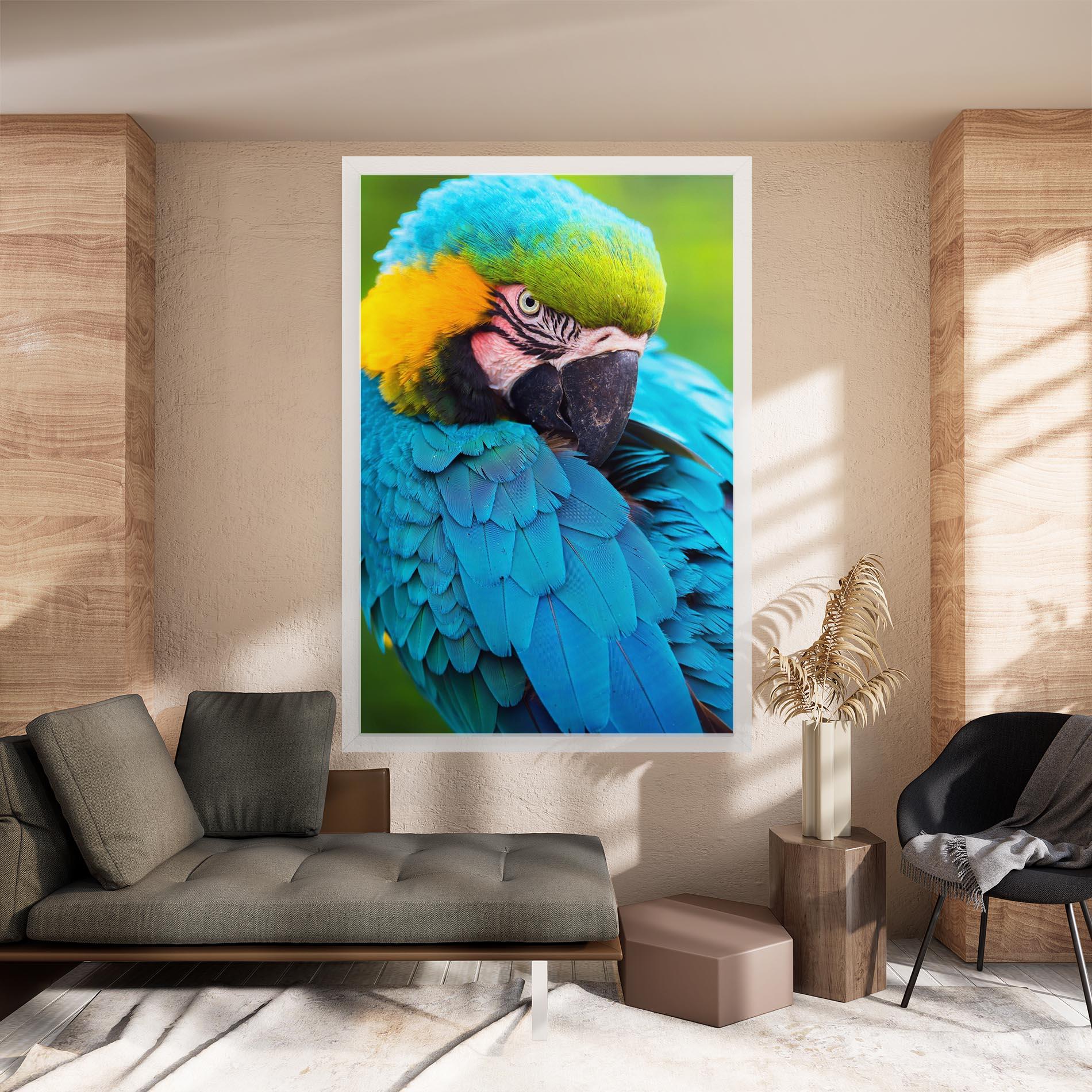 Tablou Canvas Blue Parrot mockup 8