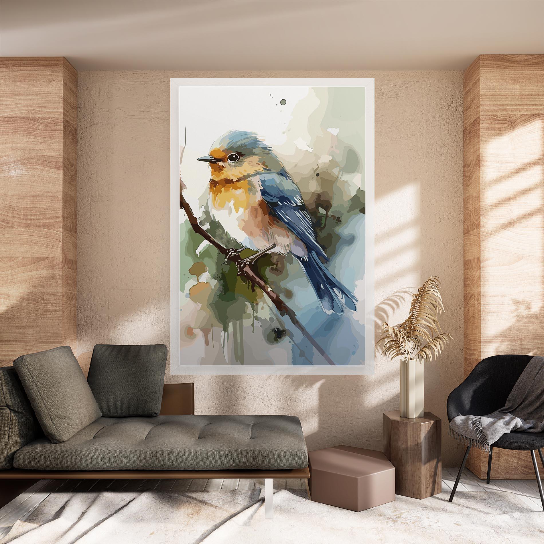 Tablou Canvas Blue Pretty Bird mockup 8