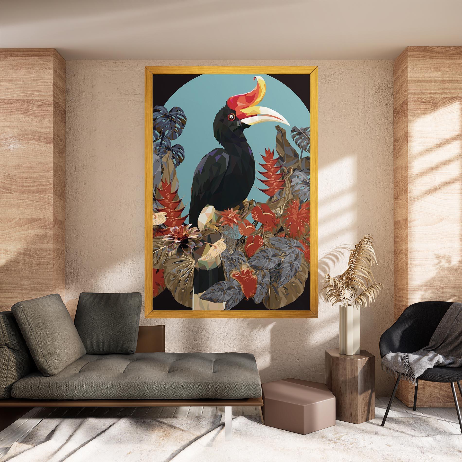 Tablou Canvas Black Interesting Bird mockup 8