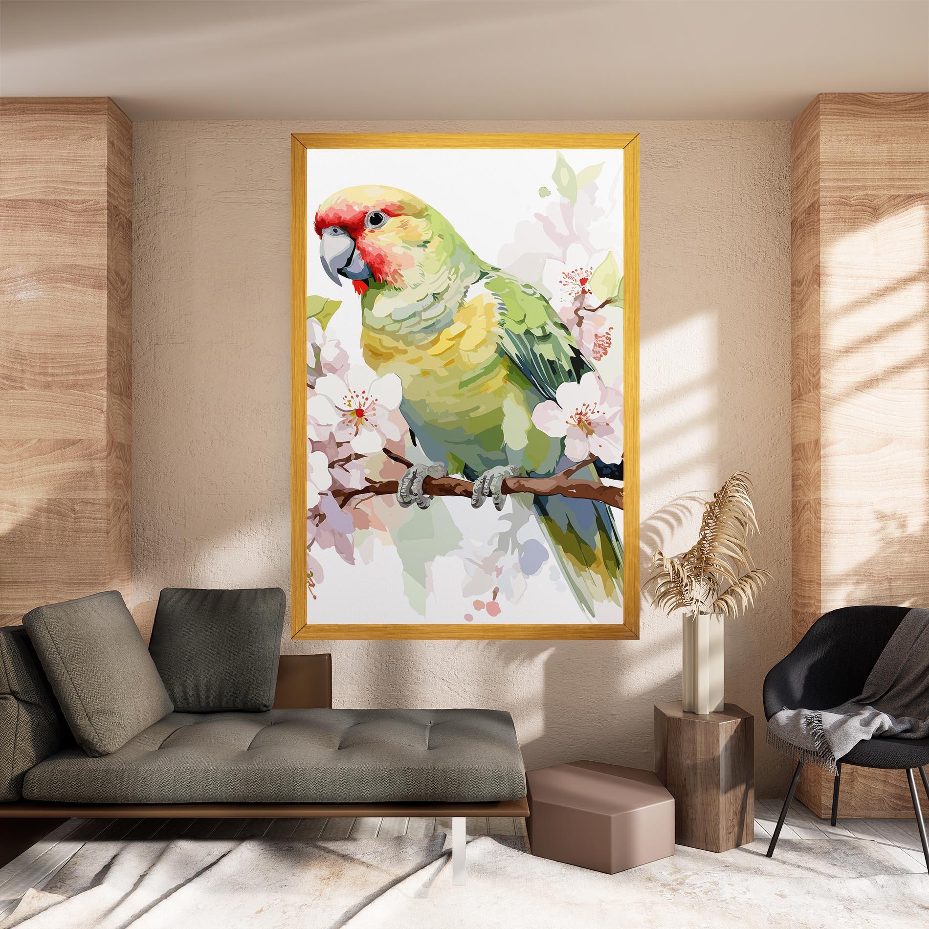Tablou Canvas Cute Green Parrot mockup 8