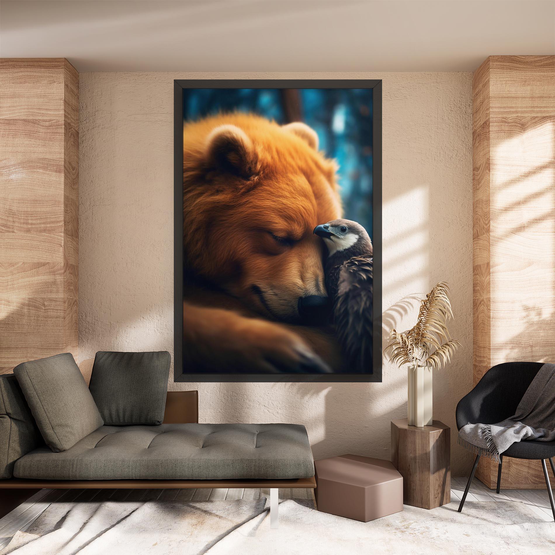 Tablou Canvas Bear With Eagle mockup 8