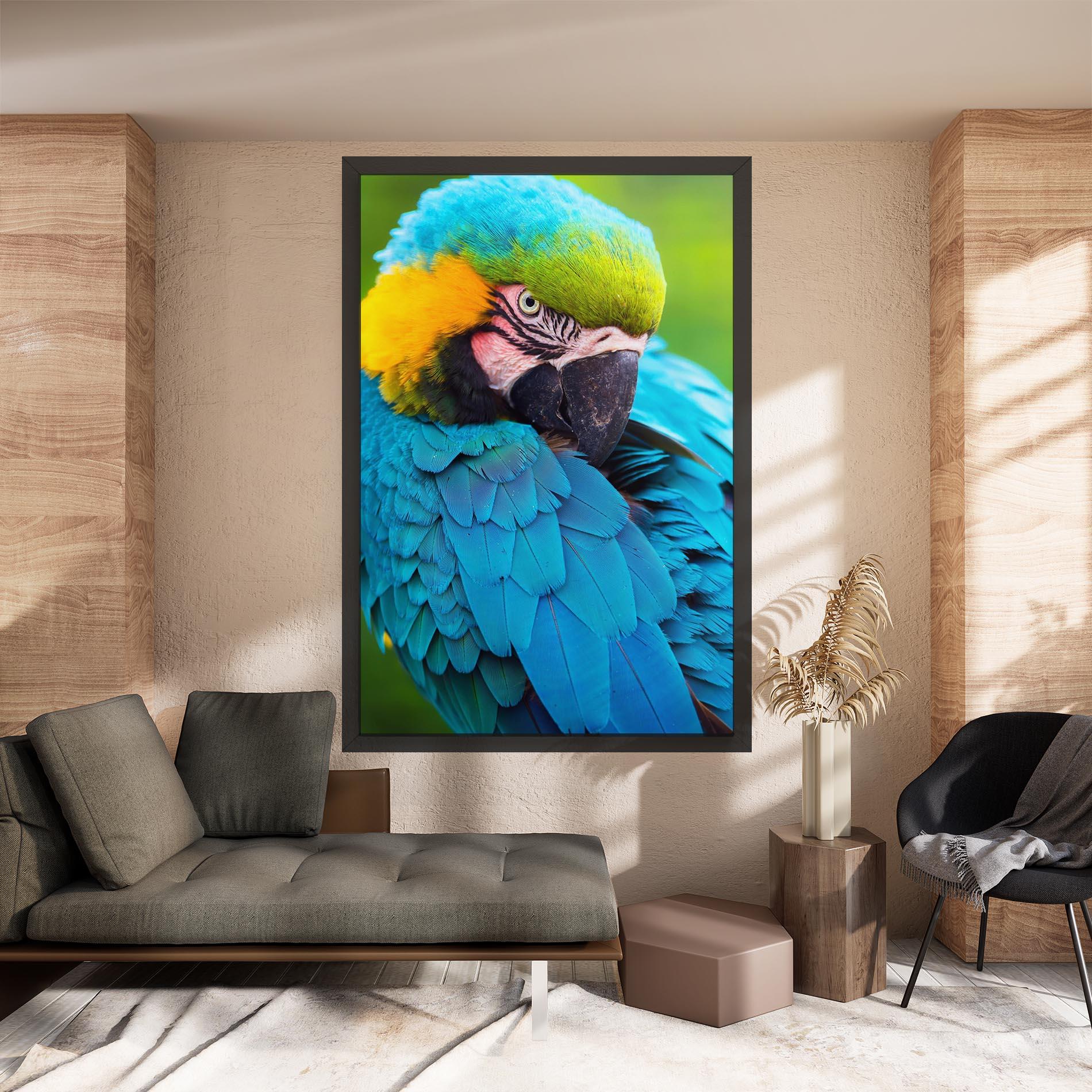 Tablou Canvas Blue Parrot mockup 8