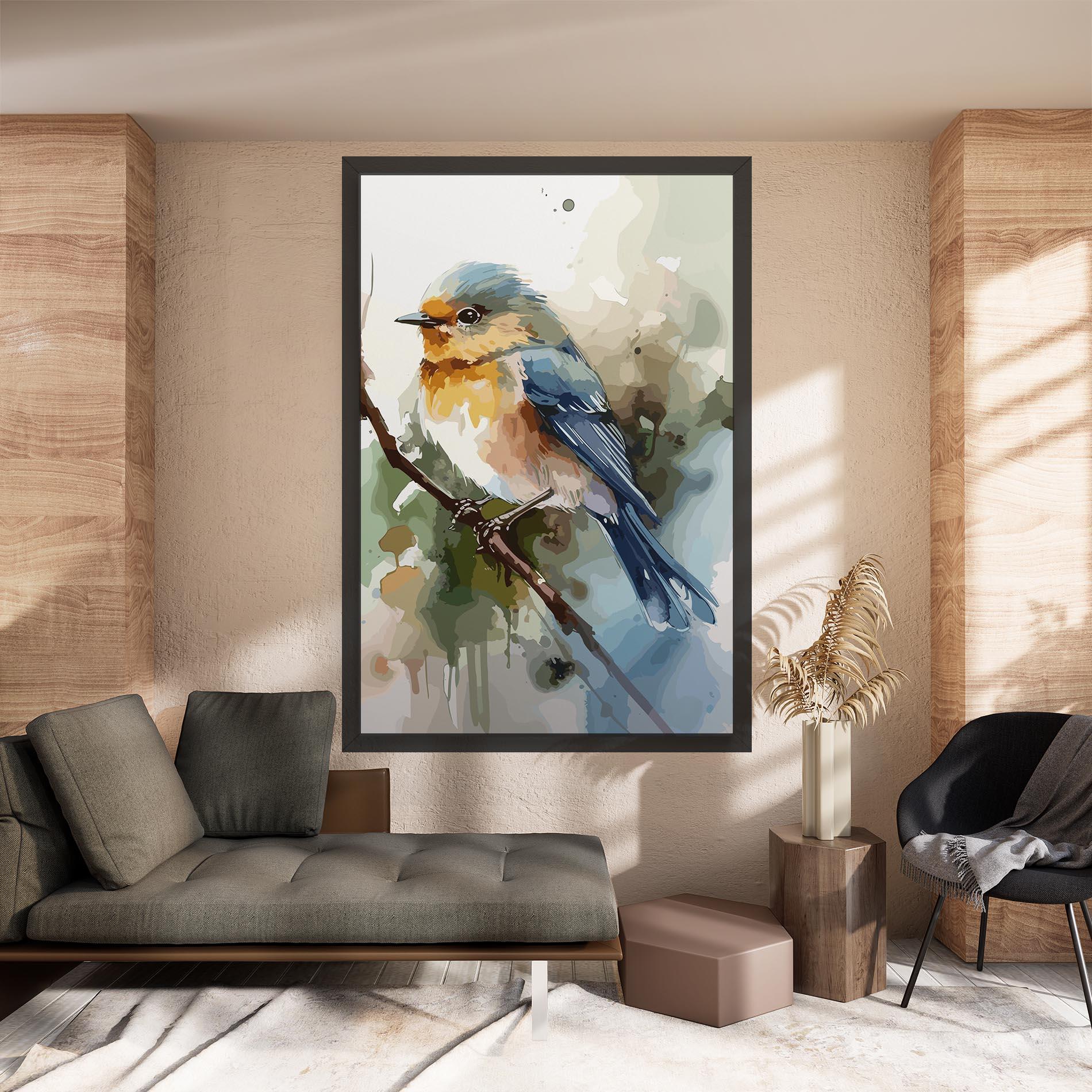 Tablou Canvas Blue Pretty Bird mockup 8
