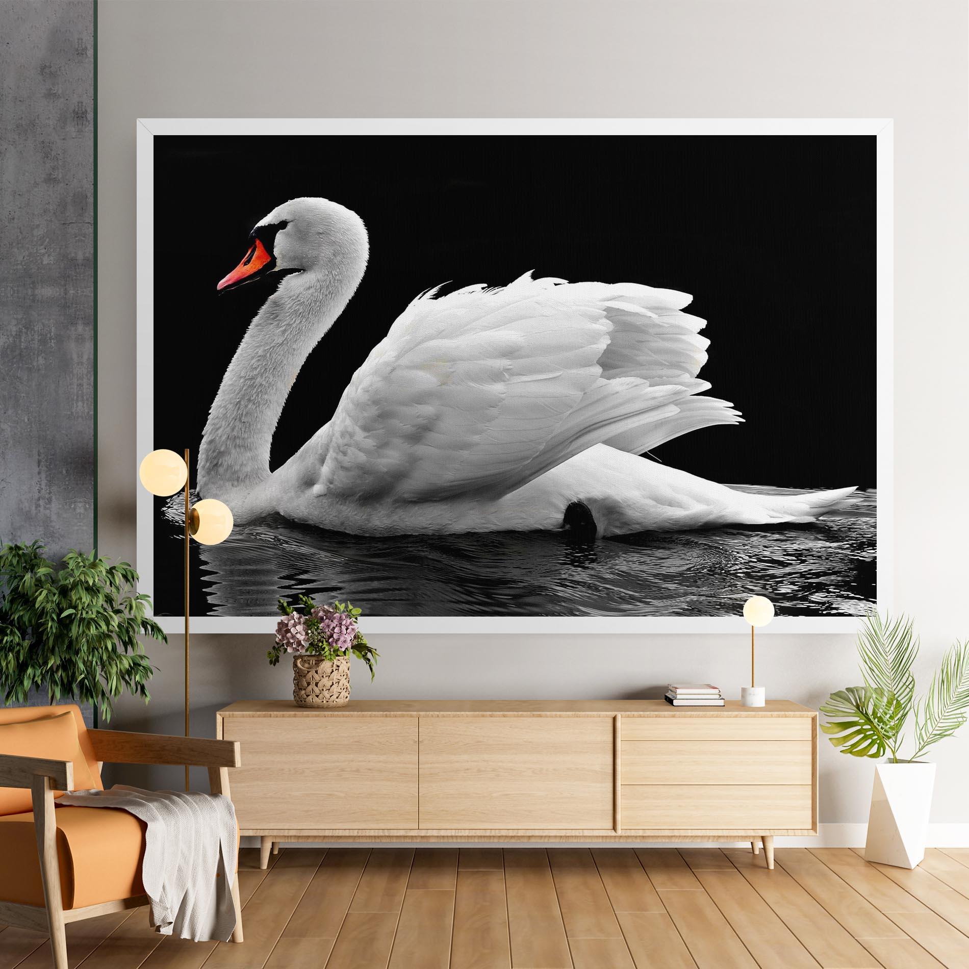 Tablou Canvas Black And White Swan mockup 9
