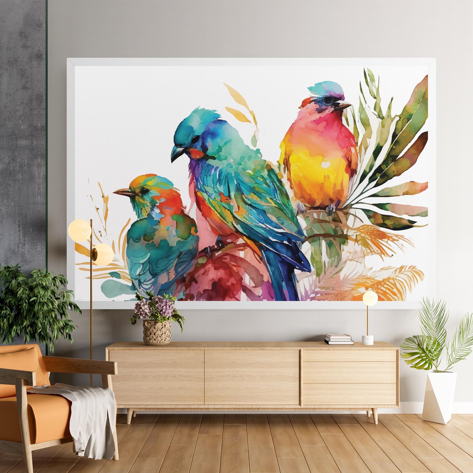 Tablou Canvas Colorful Birds mockup 9