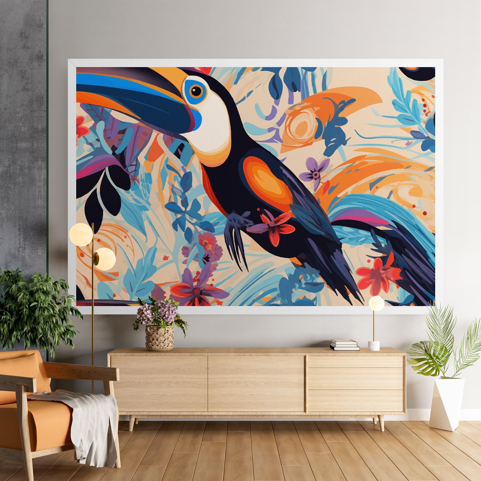 Tablou Canvas Colorful Toucan mockup 9
