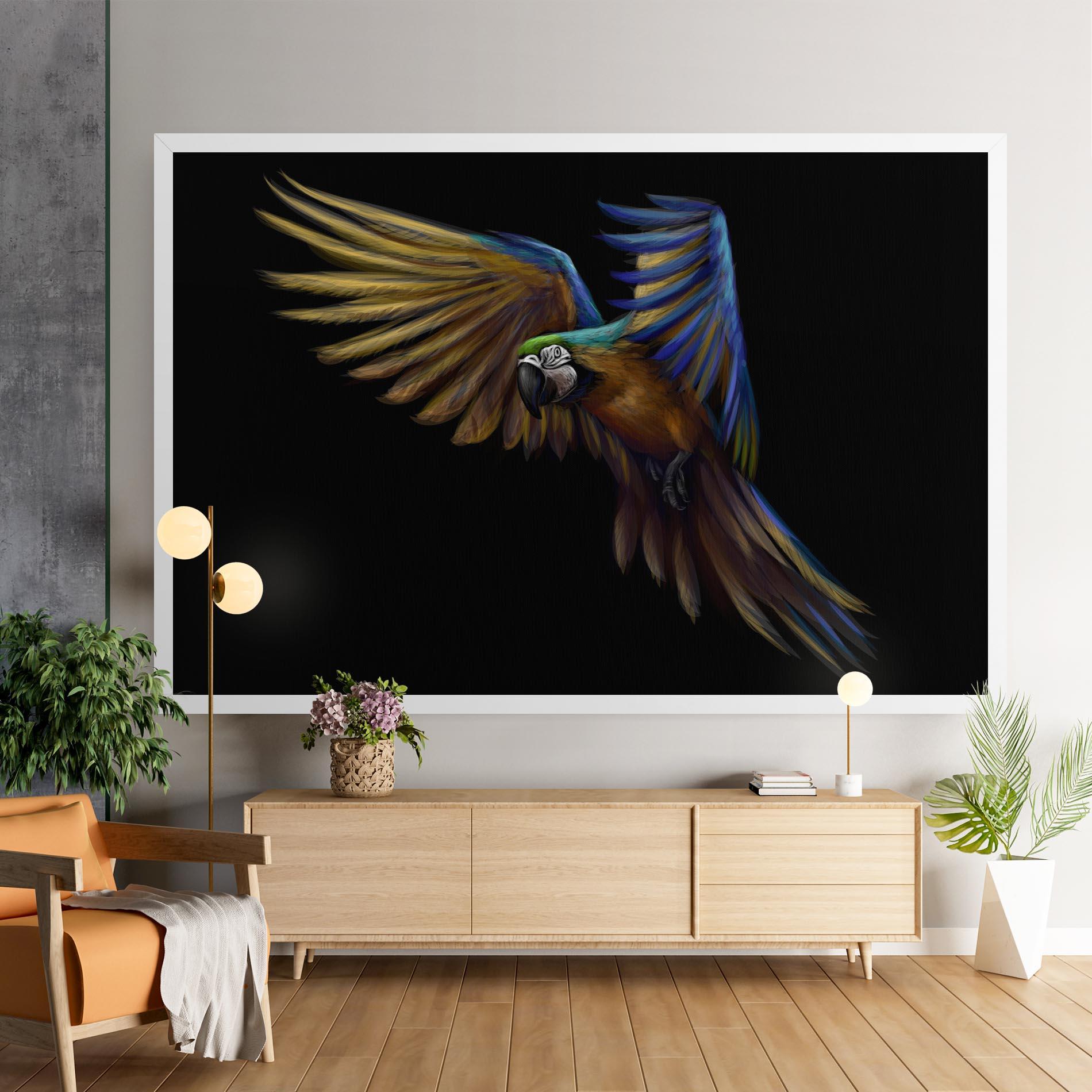 Tablou Canvas Parrot Flying mockup 9